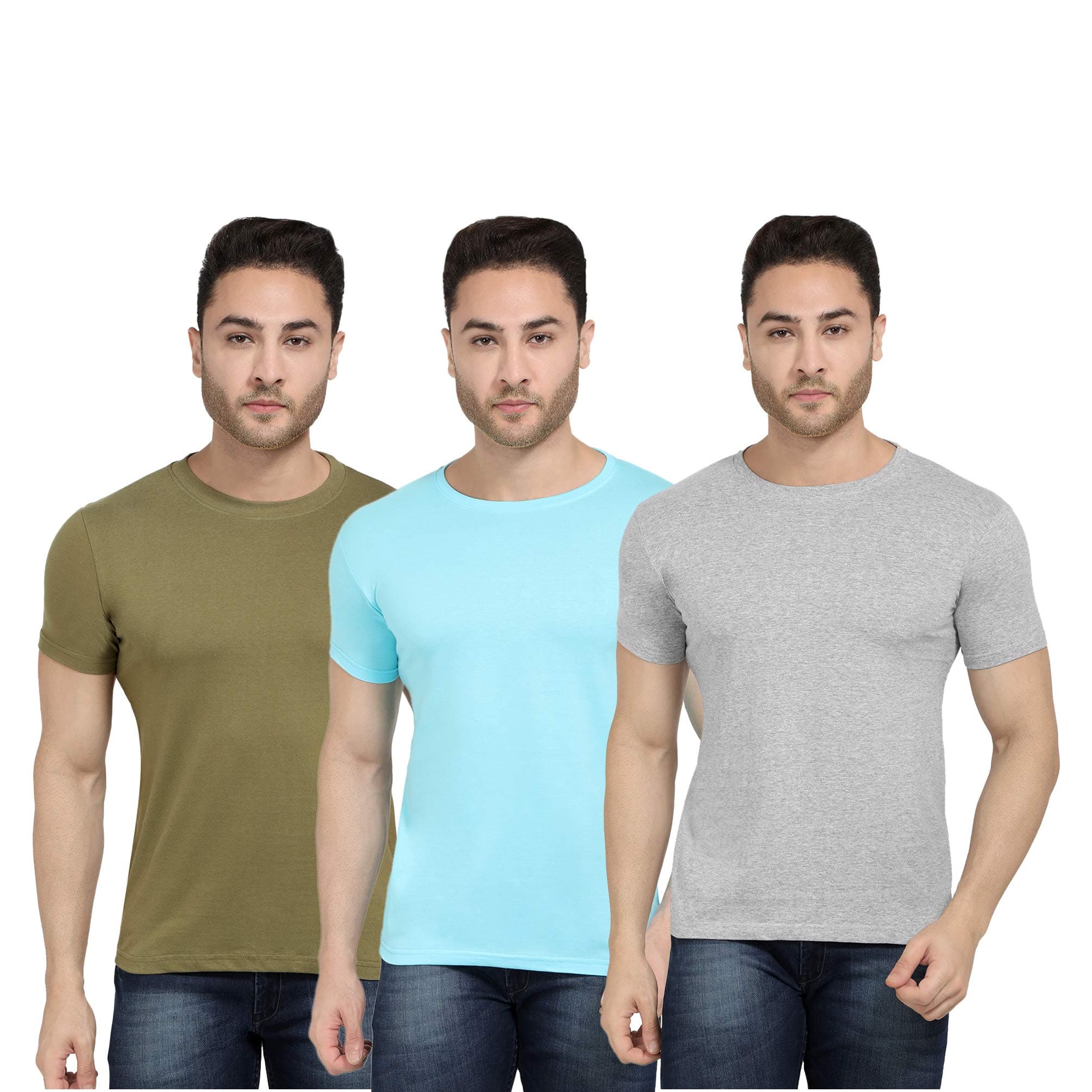 The Cotton Company Men's Regular Fit T-Shirt (Pack of 3)