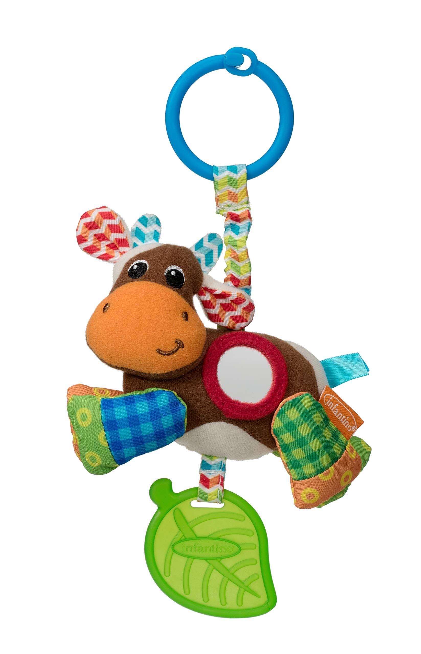 Infantino Jittery Cow, Stroller & High Chair Toys, Baby Soft Plush Toys, Assorted