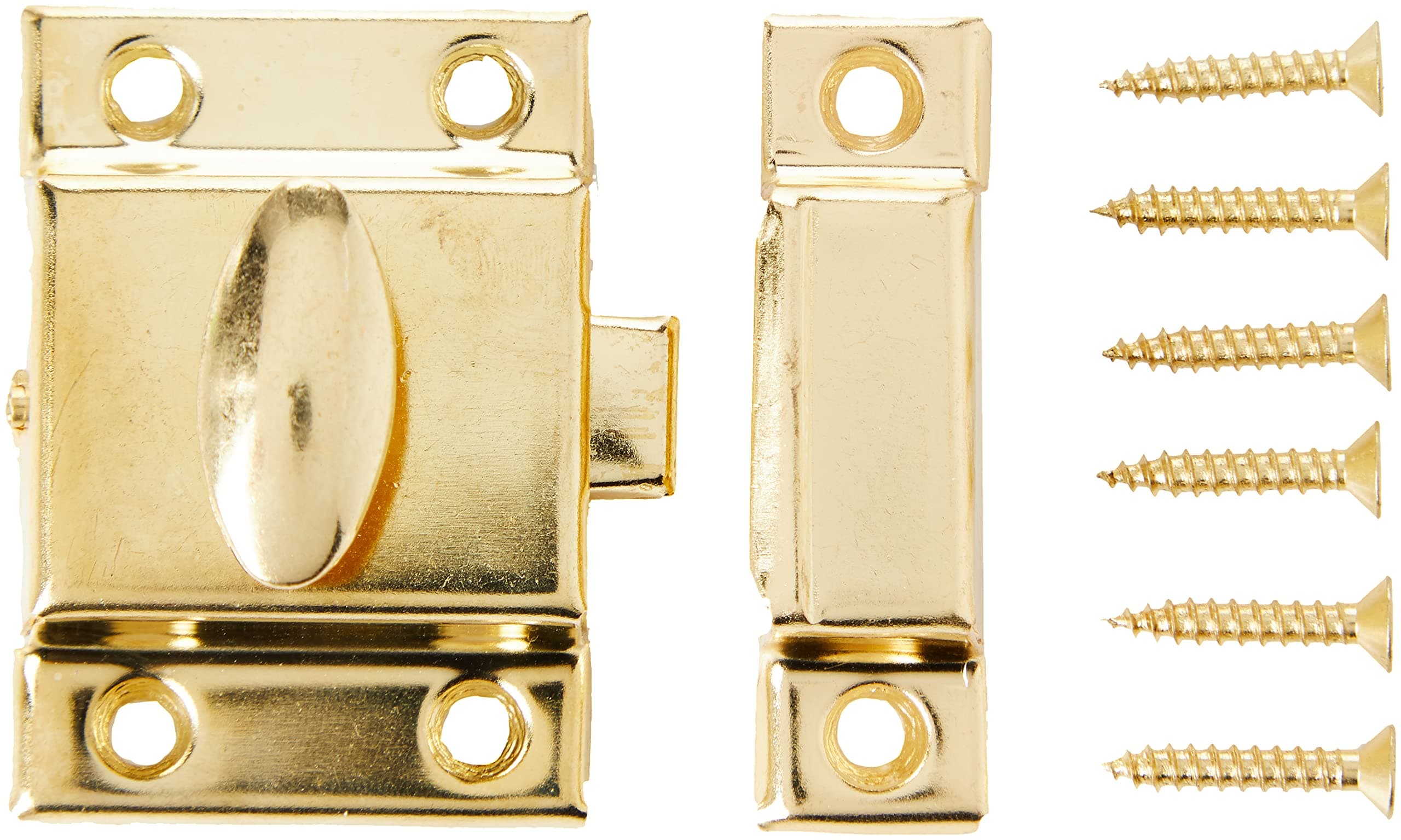 Merriway® BH01552 EB Cupboard Turn Catch, 50mm (2 inch) - Brass Plated