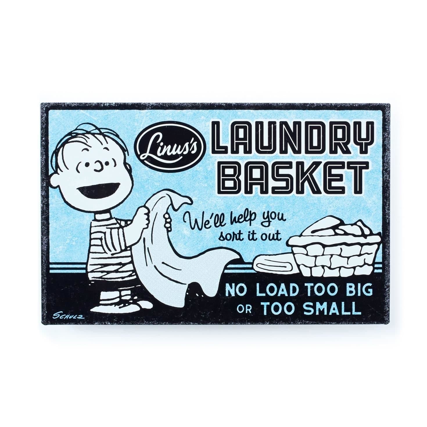 Hallmark Peanuts Gang "Linus's Laundry Basket" Hanging Metal Sign - #PAJ4660