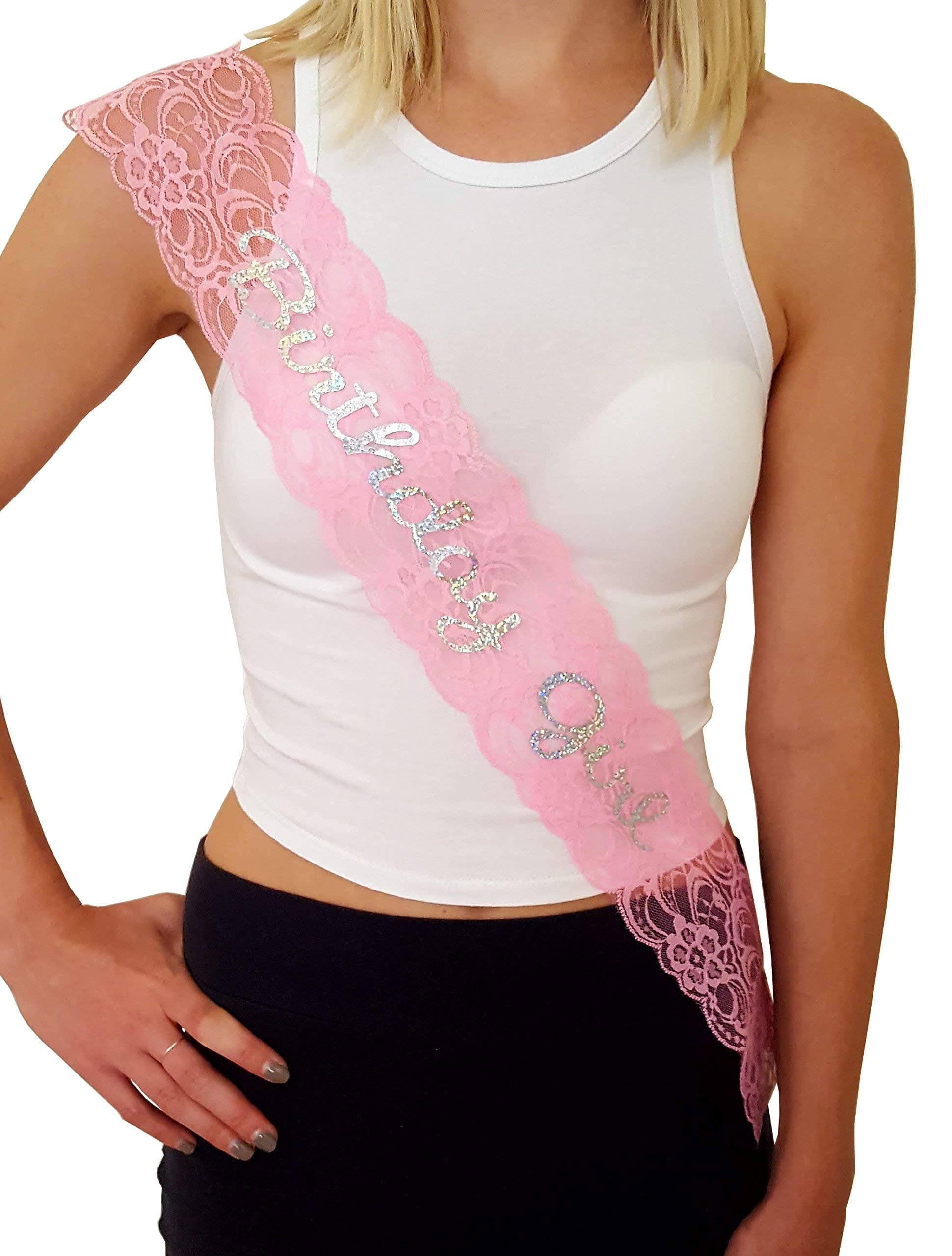 Birthday Girl Lace Sash - Great for Sweet 16, 18th, 21st, 30th, 40th Birthday Parties