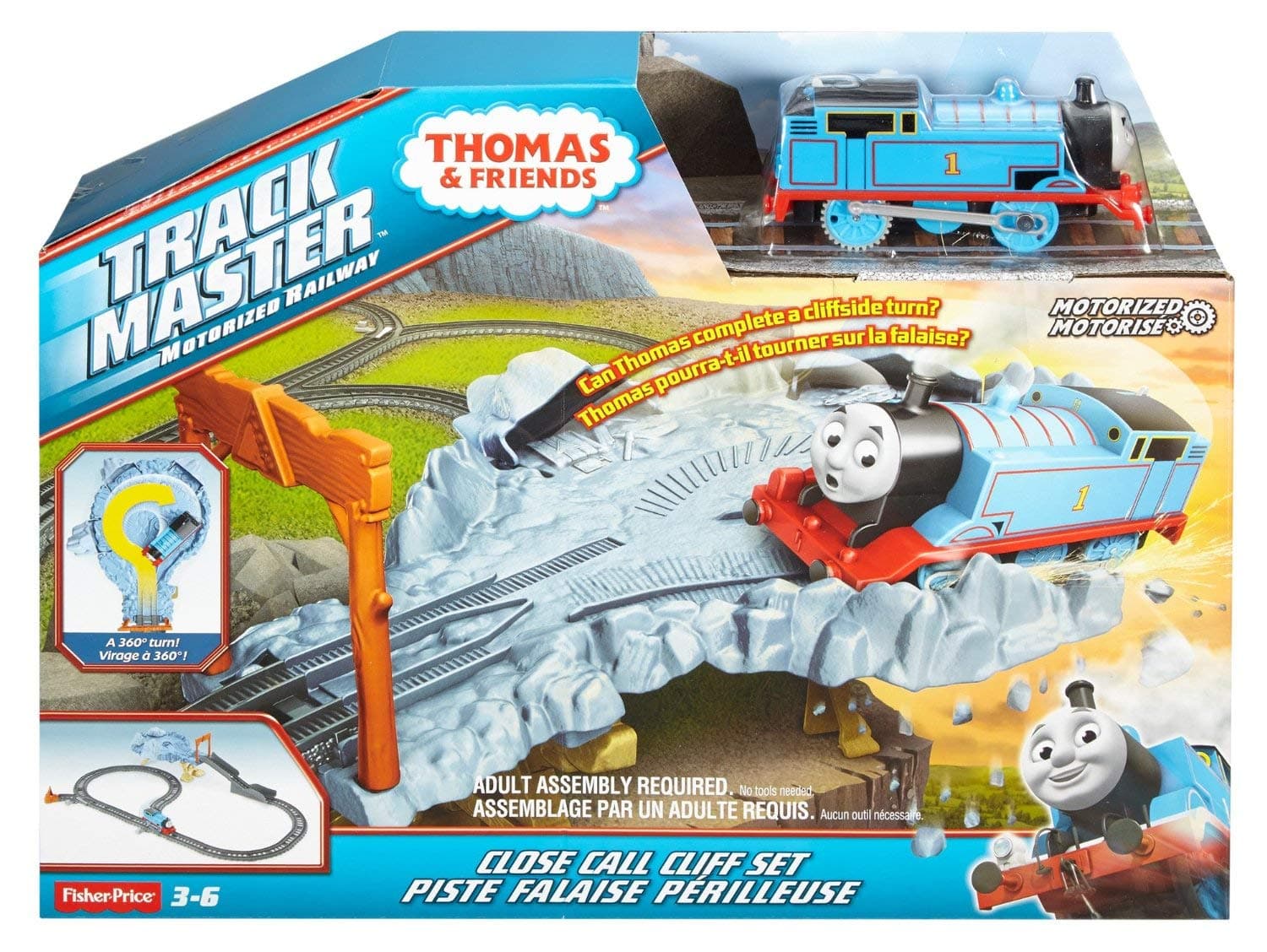Thomas & Friends DFM51 Close Call Cliff Set, Thomas the Tank Engine Toy Train Set, Trackmaster Toy Train, 3 Year Old