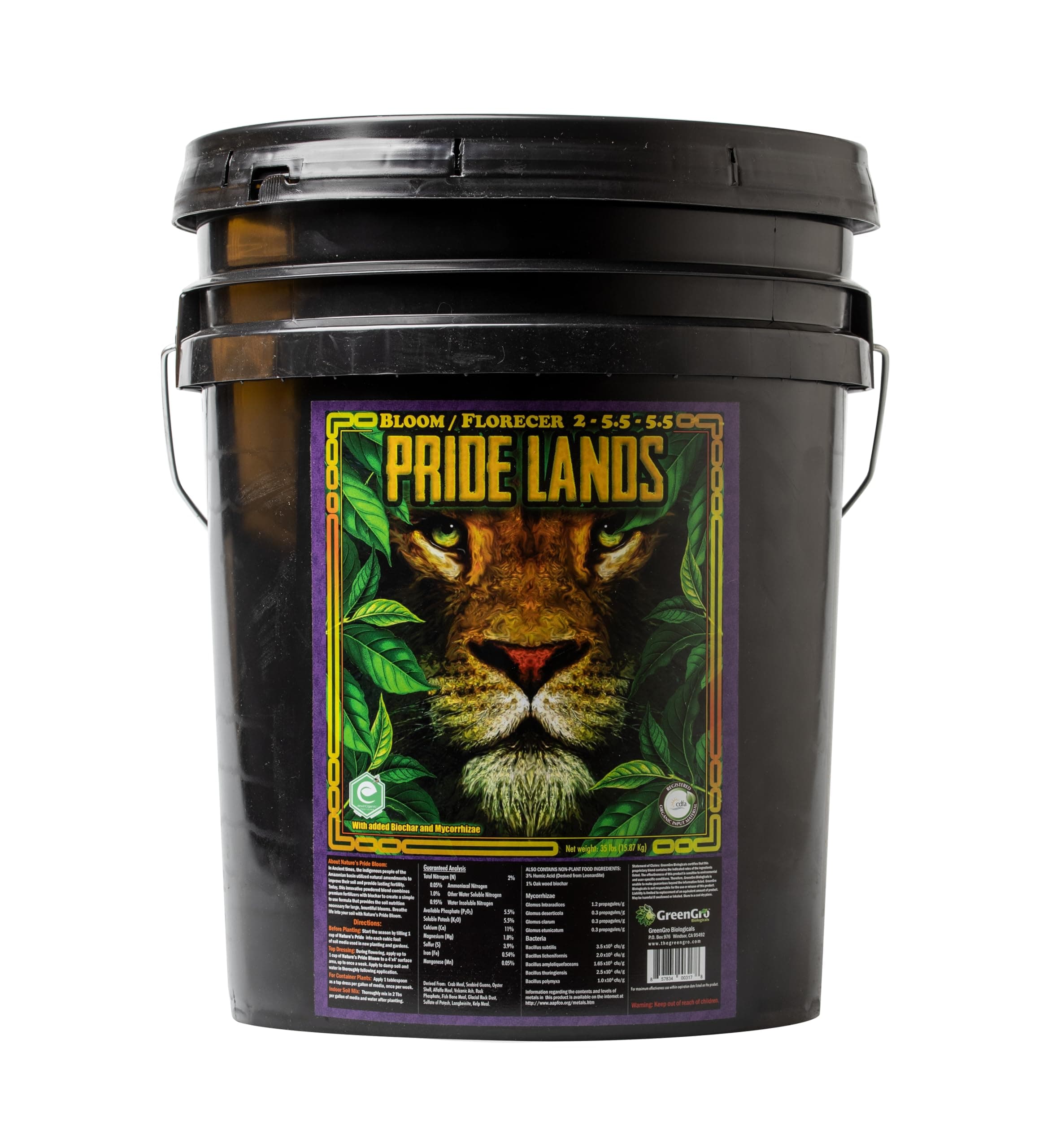 Pride Lands Premium Organic Bloom Fertilizer with NO Fillers, Bigger Buds and Flowers, Brighter Plants with Our Complete Bloom Nutrients, Recharge Soil and Boost Growth with Optimal Blend of NPK, 35 lb