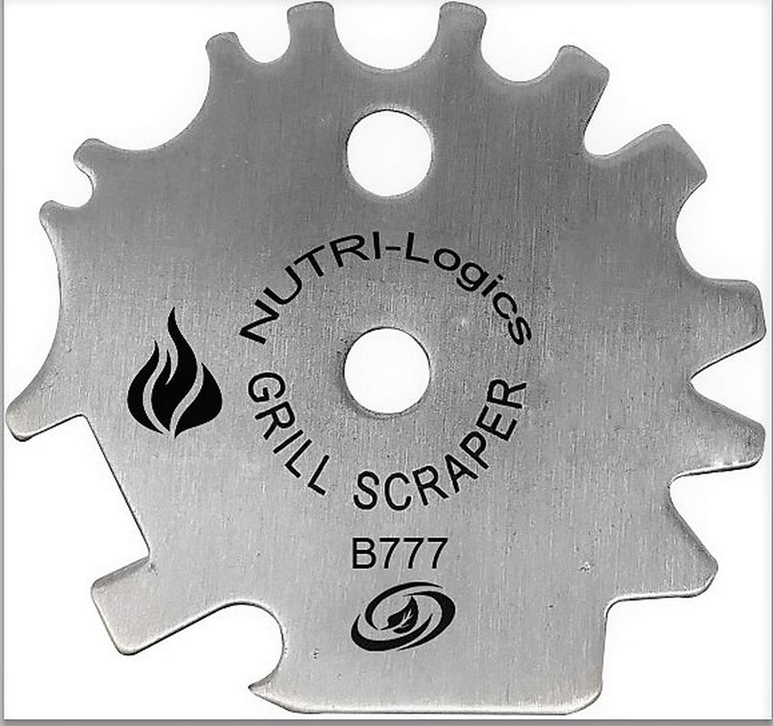 Best Premium Stainless Steel BBQ Grill Scraper - Safer Than A Wire Brush for Cleaning Your Barbecue Grate - Bristle Free Barbeque Cleaner - Great Tailgating Accessories -Model B777