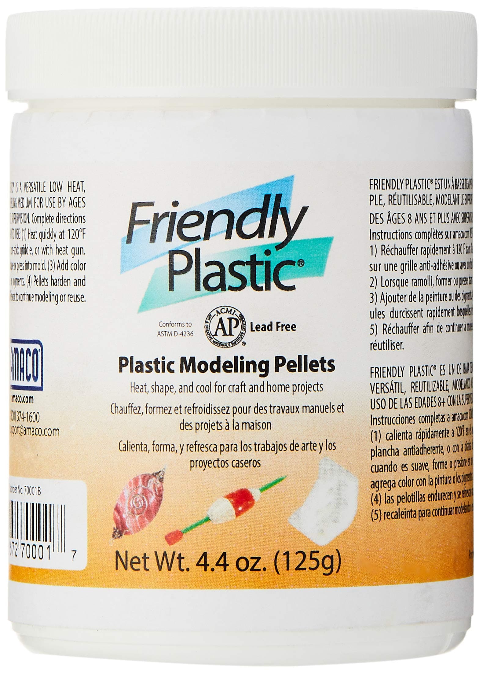 AMACO 70001B Friendly Plastic Pellets, 4.4-Ounce