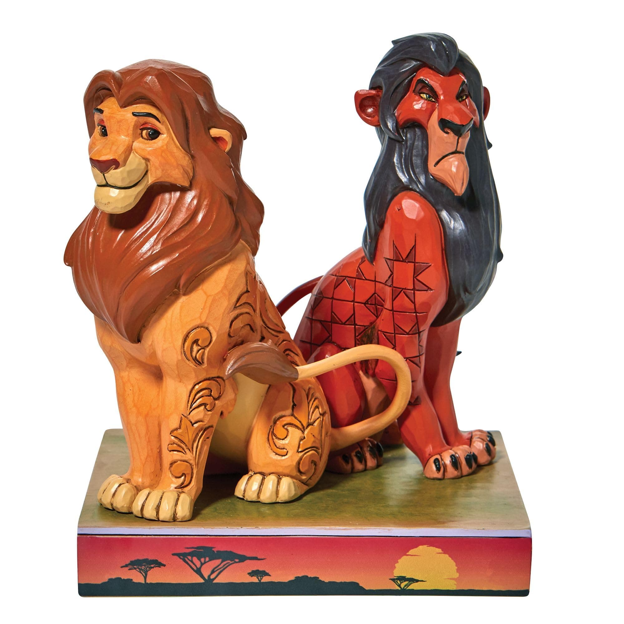 Jim Shore Disney Traditions The Lion King Simba and Scar Figurine, 6.5 Inch, Multicolor