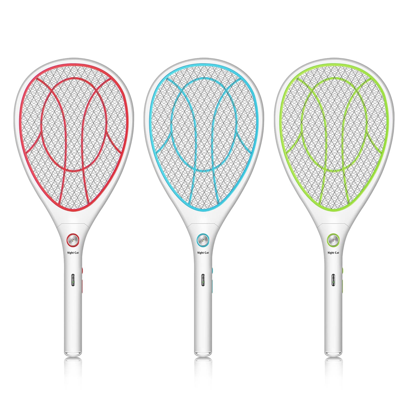 Fly Zapper Electric Fly Killer Swatter 3000V Mosquito Bug Wasp Insect Fruit Zapper Swat Bat Racket Trap Indoor USB Rechargeable