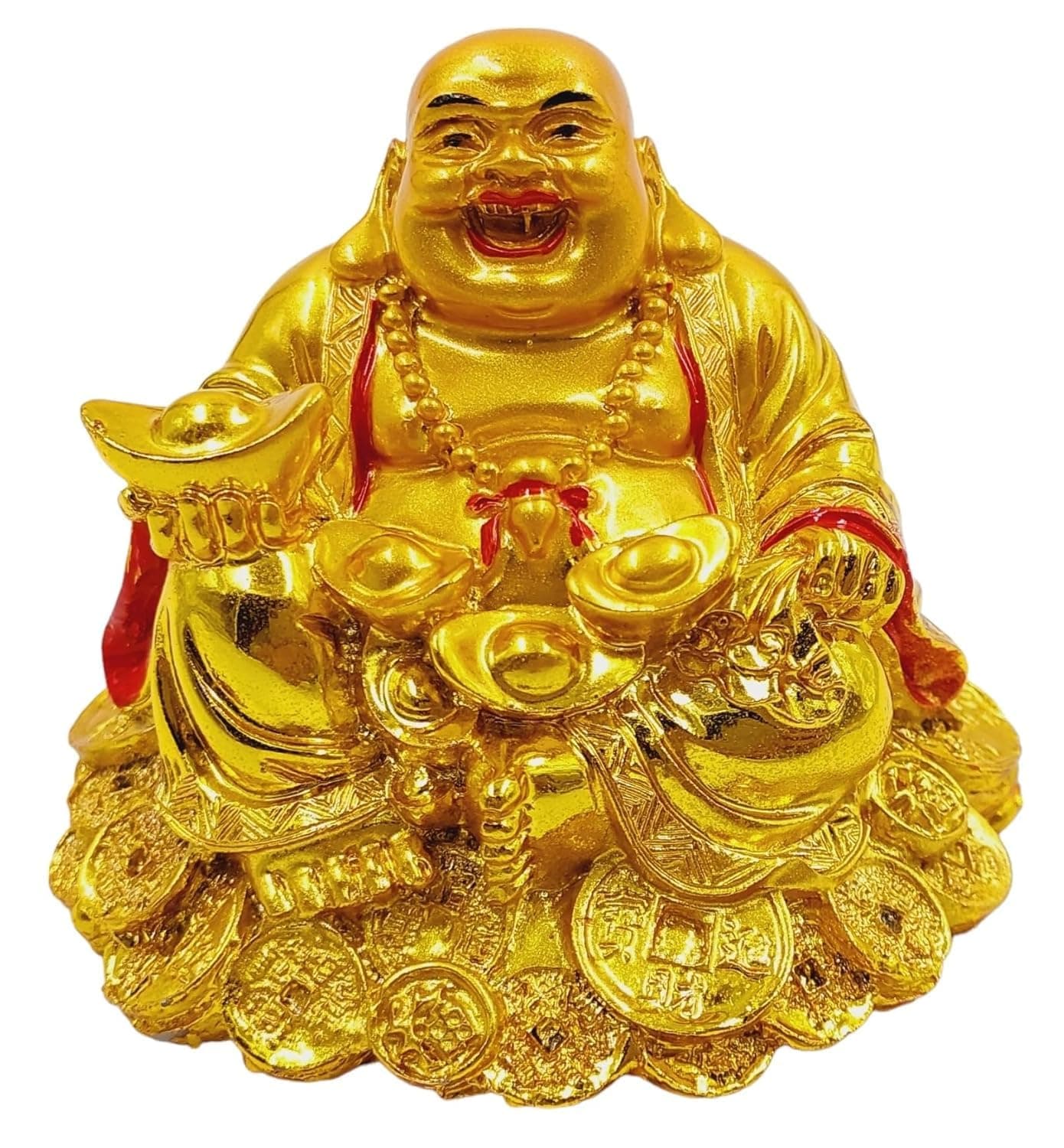 ART FLAUNTS Laughing Buddha with Money Bowls for Good Luck Feng Shui Items for Good Luck for Home House Office Shop