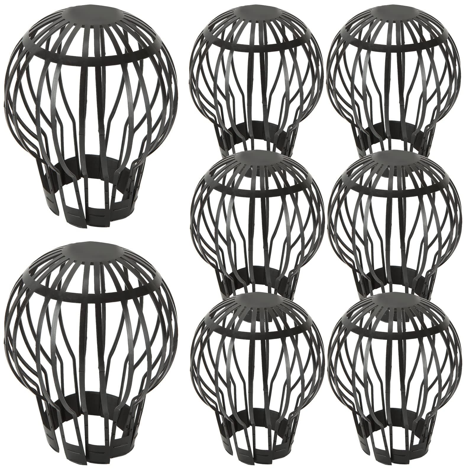 AKOLAFE 8PCS Downpipe Leaf Guard, Guttering Leaf Guard Plastic Gutter Leaf Guard, Black Drain Pipe Leaf Guard Easy Install Gutter Guards, for Moss, Leaves, Muck, Mud & Debris Guard