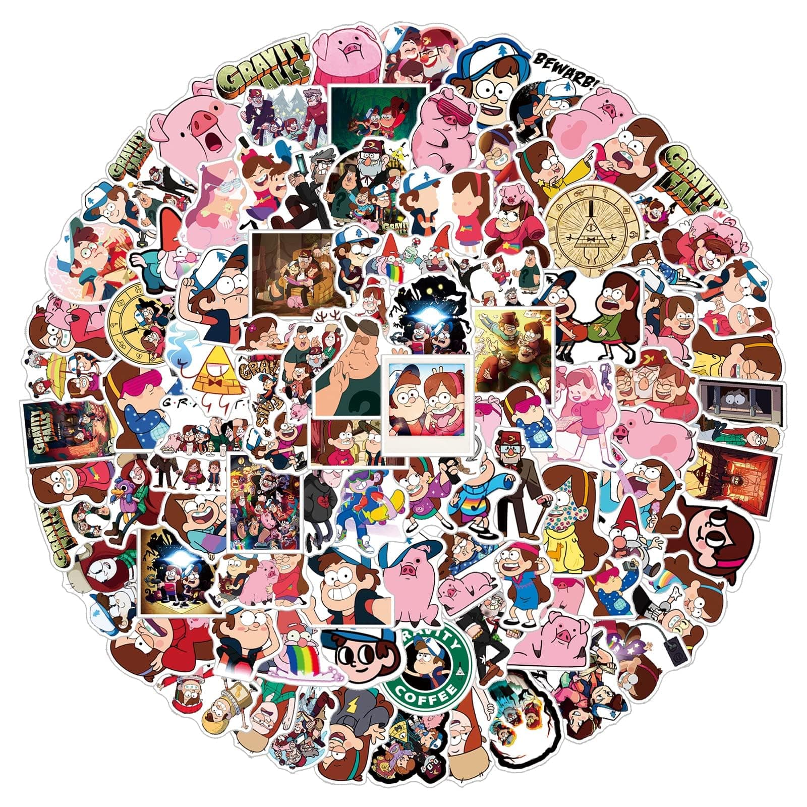 100Pcs Cartoons Stickers Pack, Cute Funny Cartoon Anime Waterproof Vinyl Sticker Decals for Water Bottle,Skateboard,Laptop,Phone,Journaling,Scrapbooking | Gifts for Adults Teens Kids Girls