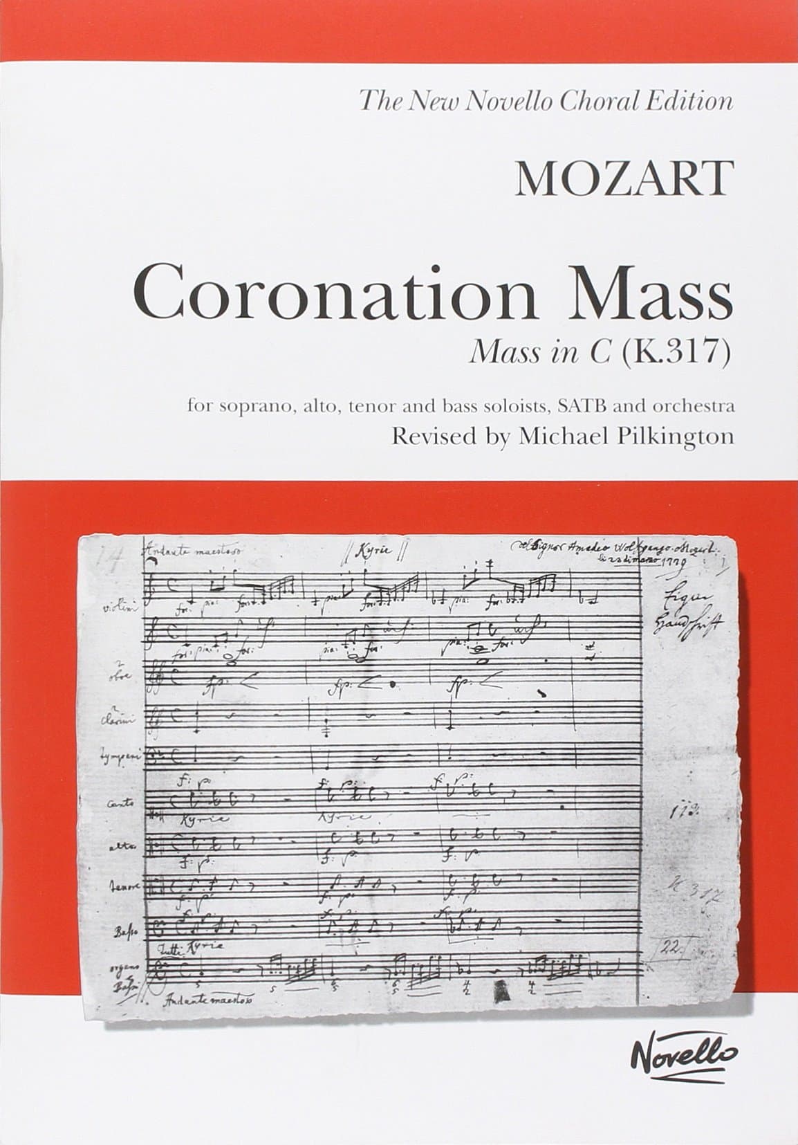 Mozart Coronation Mass in C (K.317) Vocal Score in Latin