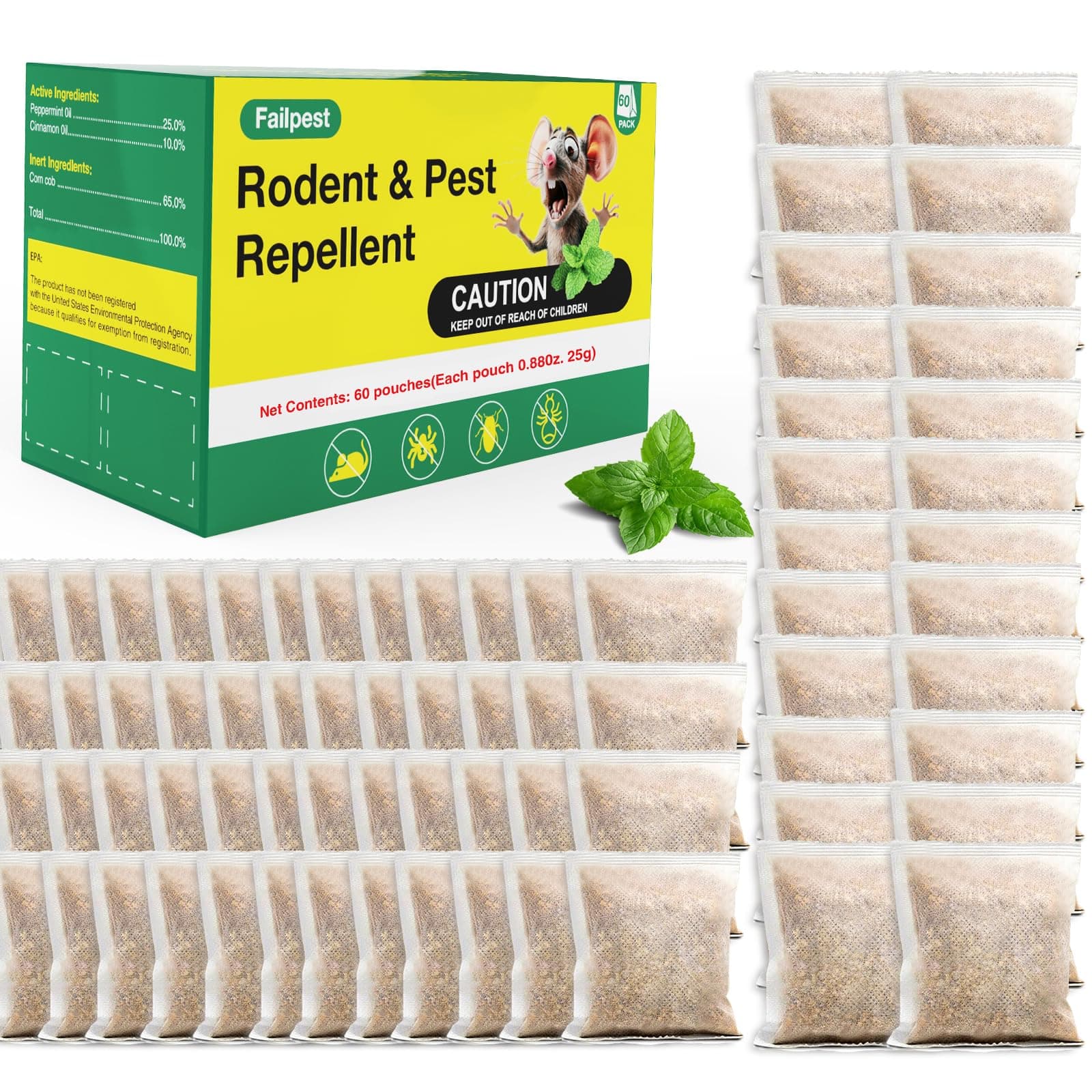 Rodent Repellent Pouches, Natural Bags for Mice and Insects, Child & Pet Safe, Ideal for Home and Garden Use