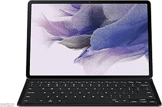 Samsung Galaxy Tab S8+ S7 FE S7+ Lite Tablet Keyboard Cover Protective Case Large S Pen Holder Slim Rugged Ultra Light US Version Black