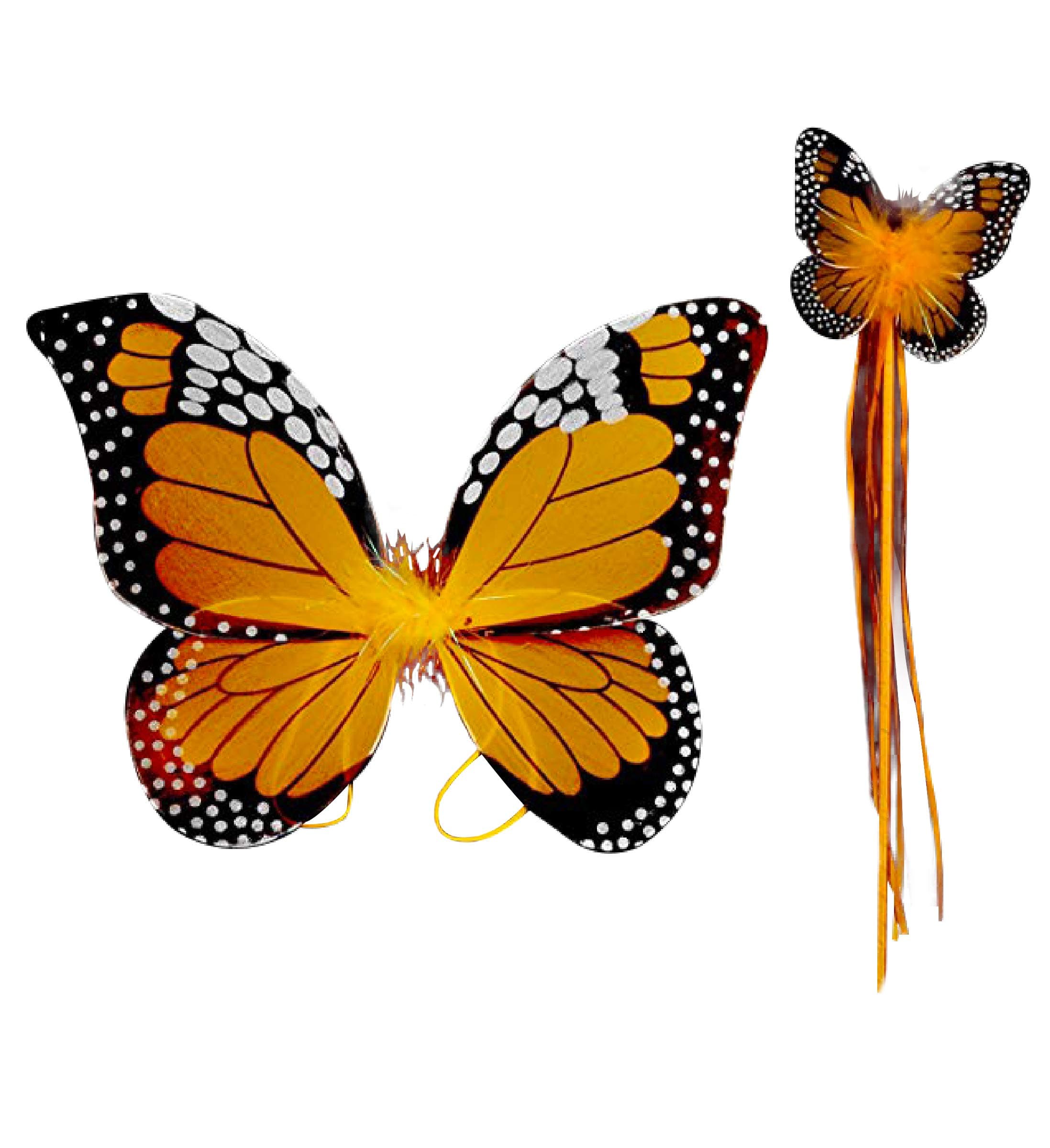 Monarch Butterfly Wing & Wand Set (More Colors...) Select Color: Turquoise (Orange)