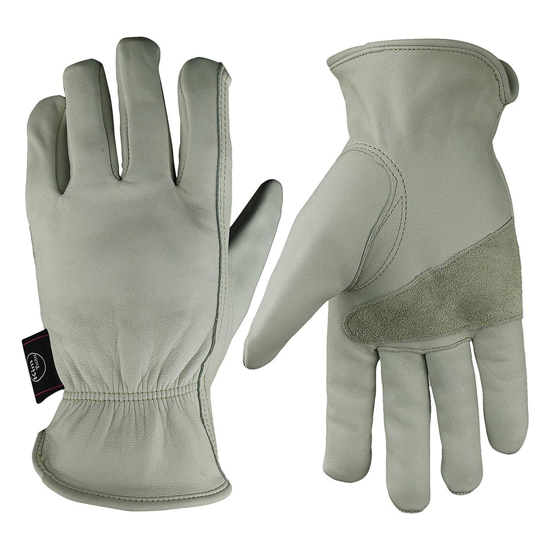 KIM YUAN Leather Work Gloves for Gardening/Cutting/Construction/Motorcycle, Men & Women 1Pair