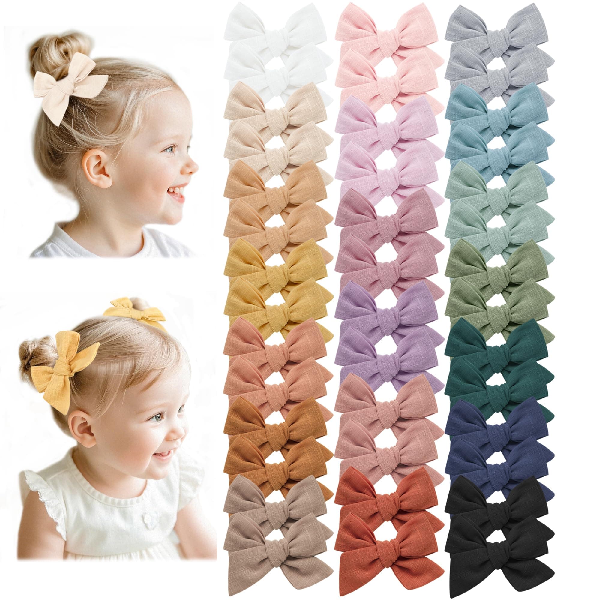 Prohouse 40 PCS Baby Girl Hair Clips, Hair Bows for Girls Toddler Babies Kids Baby, Alligator Clip Hair Accessories