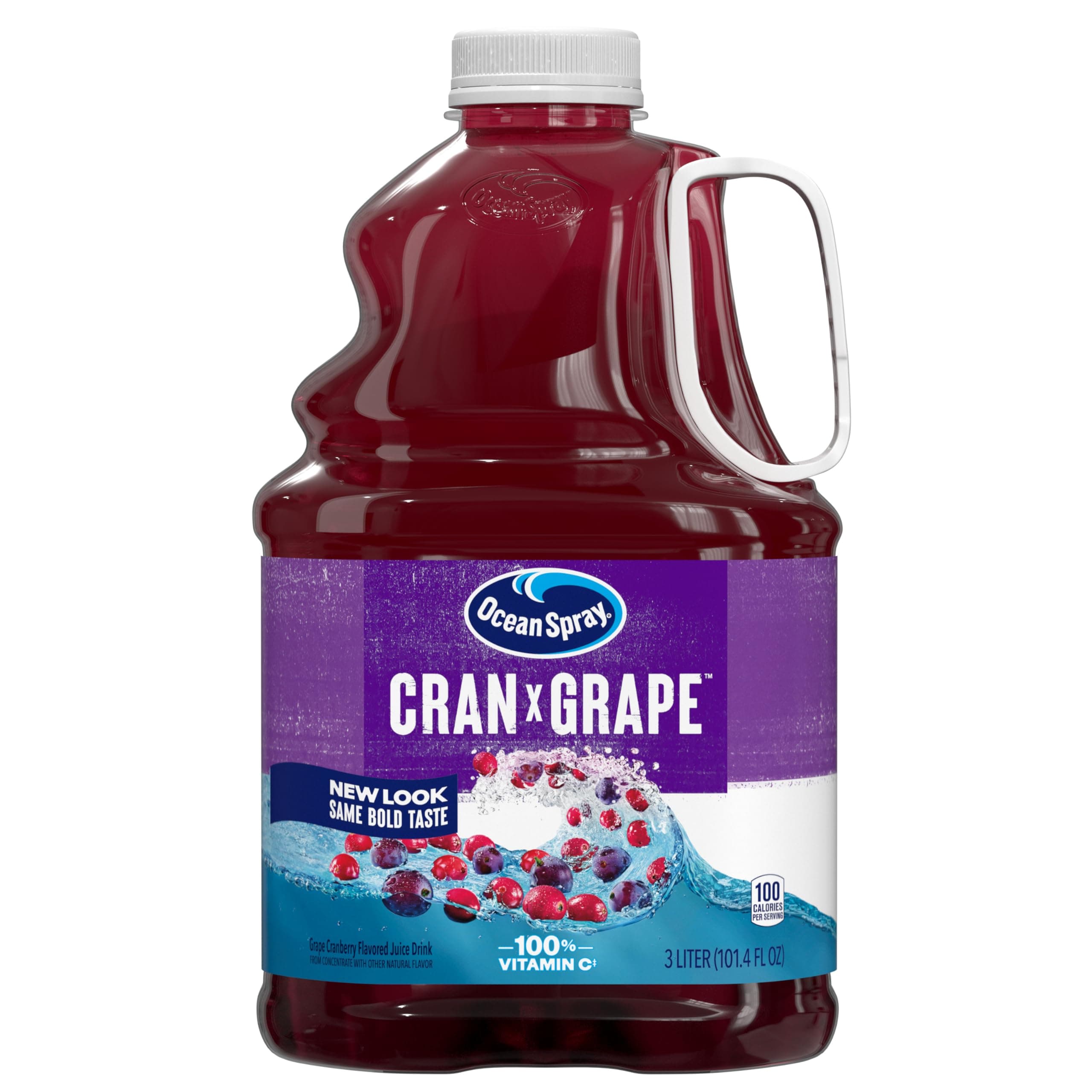 Cranberry Grape Juice Drink, 101.4 Fl Oz, 3 Liter Bottle (Pack of 6)