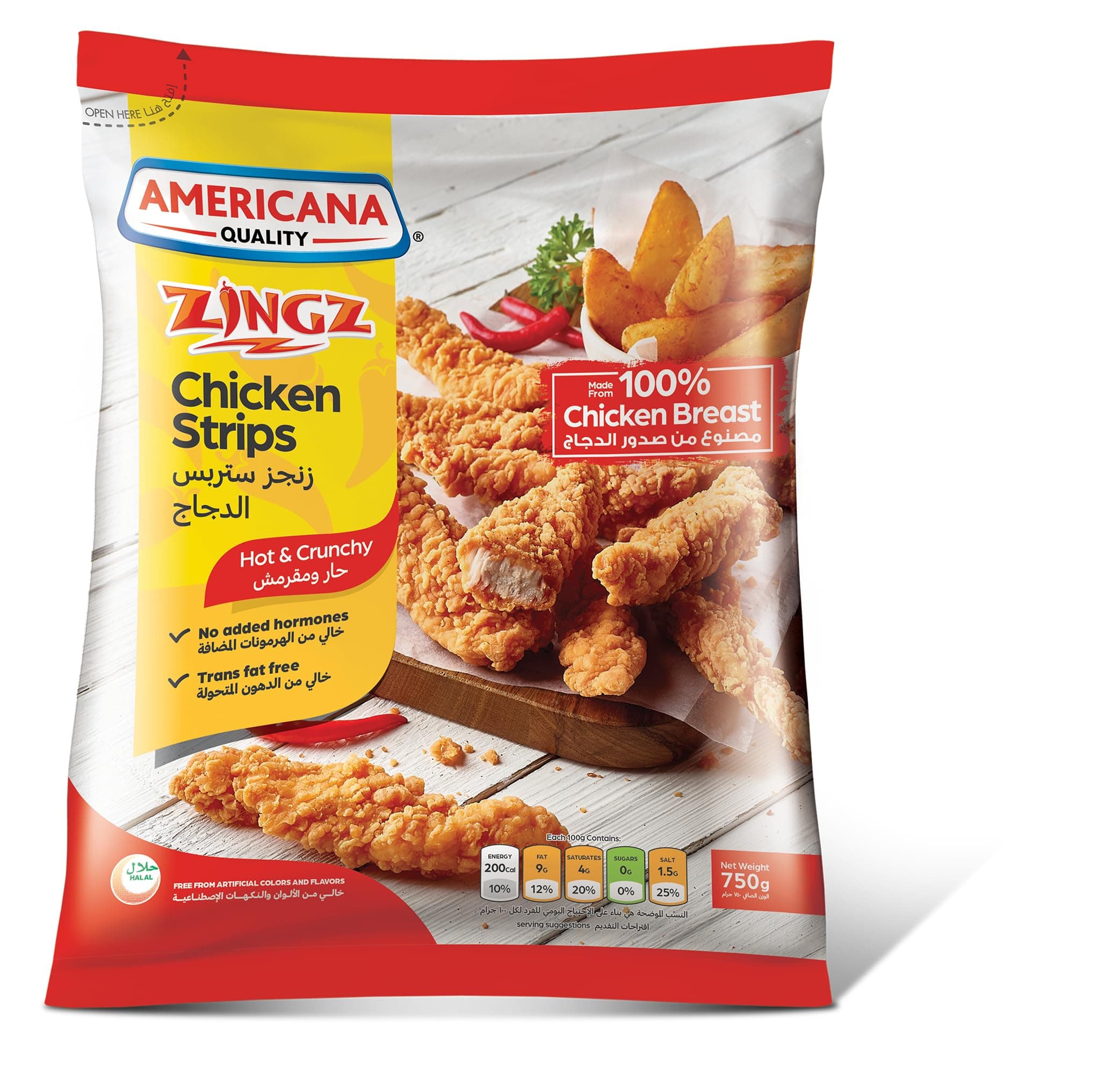 Americana Zingz Chicken Strips Hot and Crunchy 750g