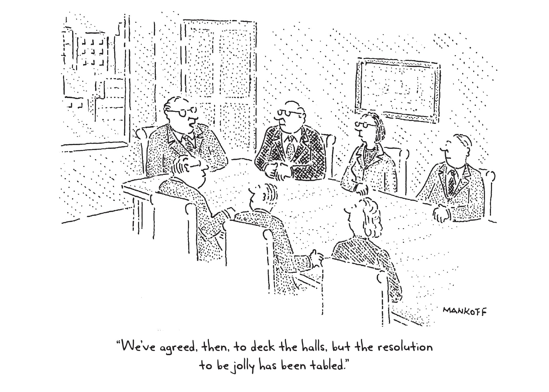 Christmas Cartoon Card Box Deck the Halls 12 Cards / 12 Envelopes