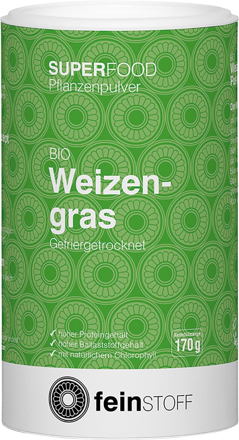 Feinstoff Superfood Organic Wheatgrass Drinking Powder Vegan 6oz
