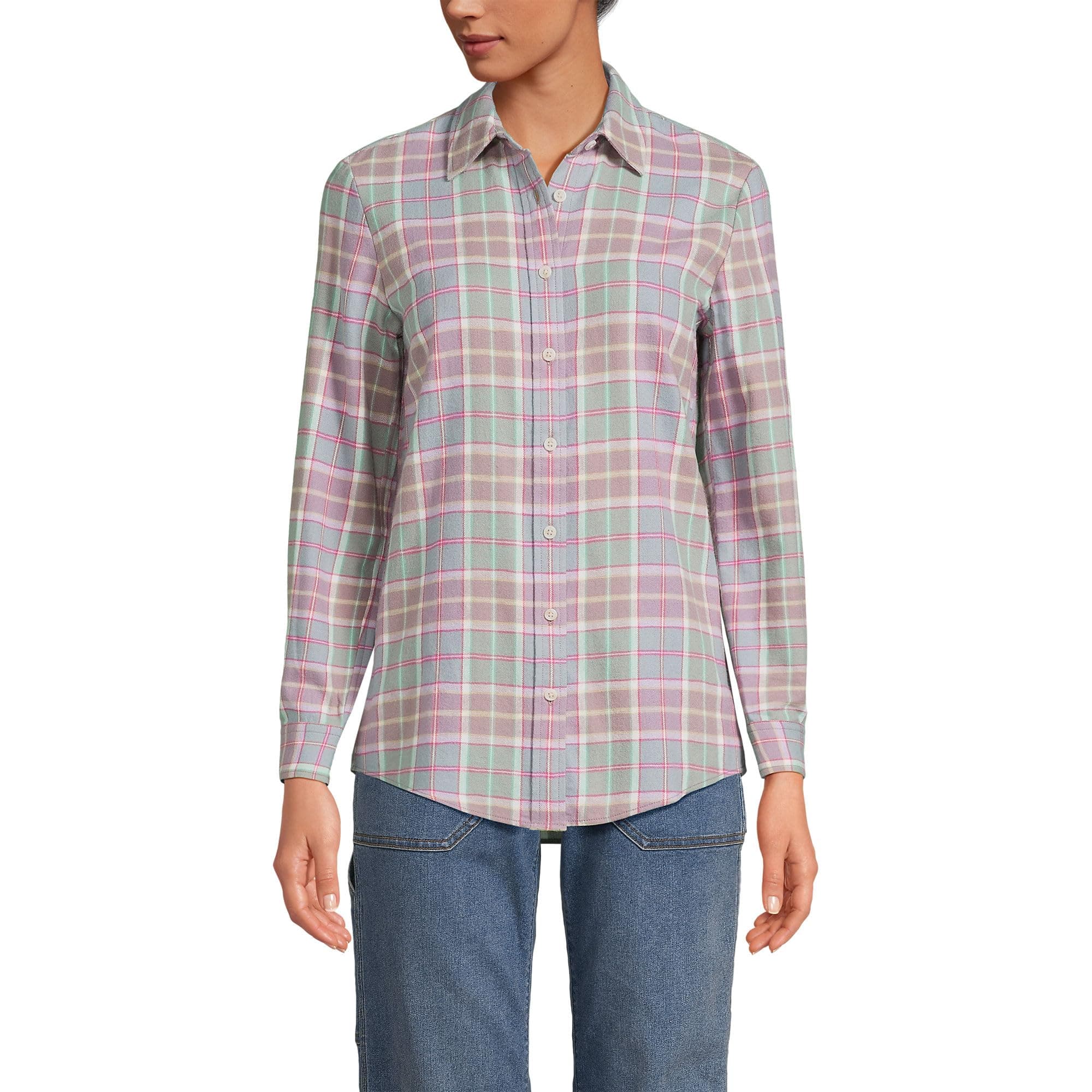 Lands' EndBlake Shelton x Women's Flannel Boyfriend Fit Long Sleeve Shirt