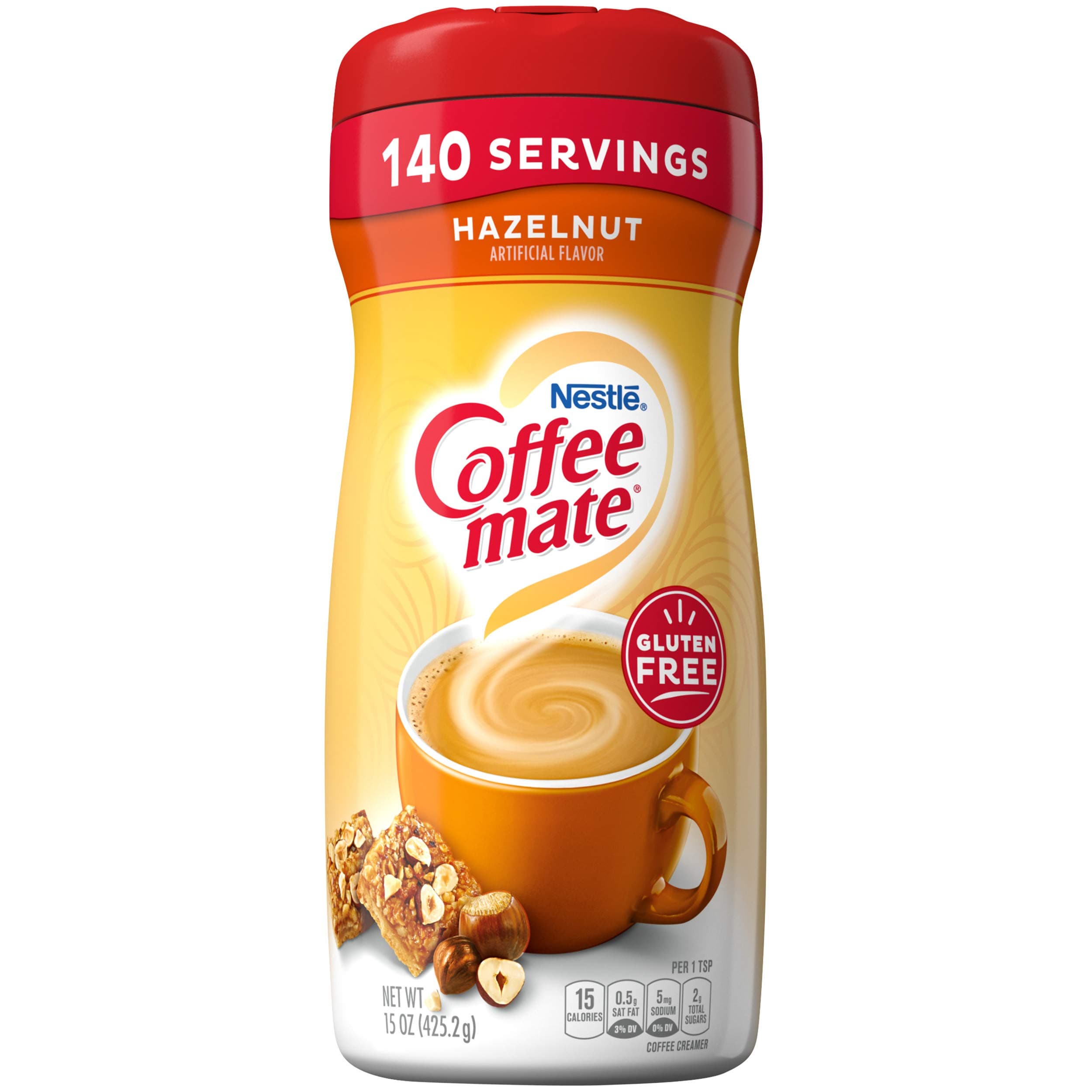 COFFEE MATE Hazelnut Powder Coffee Creamer 15 Oz. Canister | Non-dairy, Lactose Free, Gluten Free Creamer