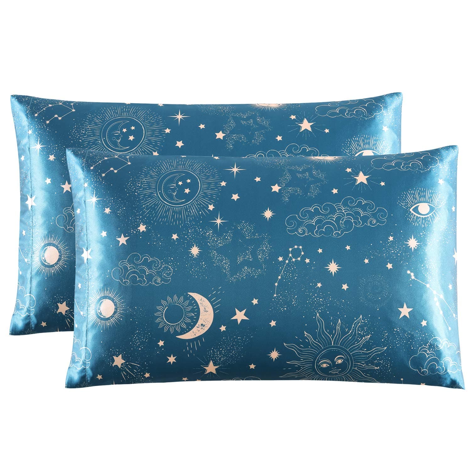 - EXQ Home Satin Pillowcase Silky Satin Pillowcase for Hair and Skin,Soft Printed Pillow Cases Queen Size Set of 2 Satin Pillow Case with Envelope Closure Similar to Silk Pillow Cases