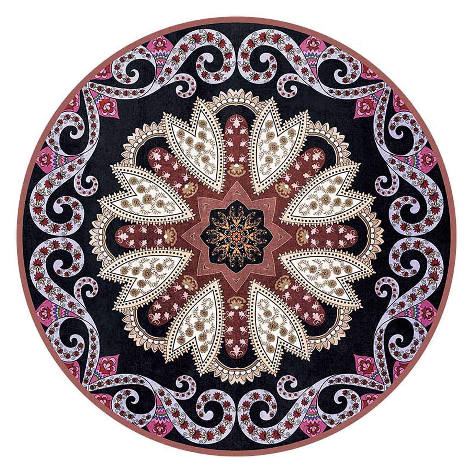 Kitchen Round Rug Dining Room Home Decorate Bedroom Living Room Comfortable Area Rug Washable Porch Carpet Slip Resistant Custom Size 31 35 39 43 46 51 in