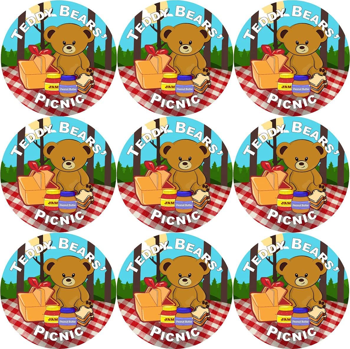 144 Teddy Bears' Picnic 30 mm Reward Stickers for School Teachers, Parents and Nursery