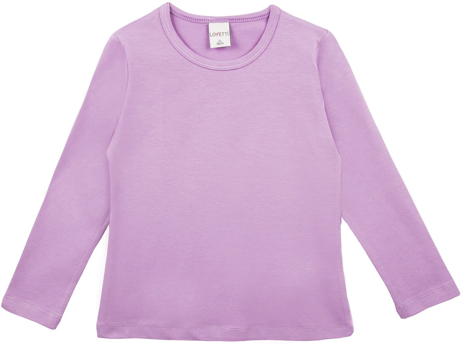 Girls' Basic Long Sleeve Round Neck T-Shirt 3T Lavender