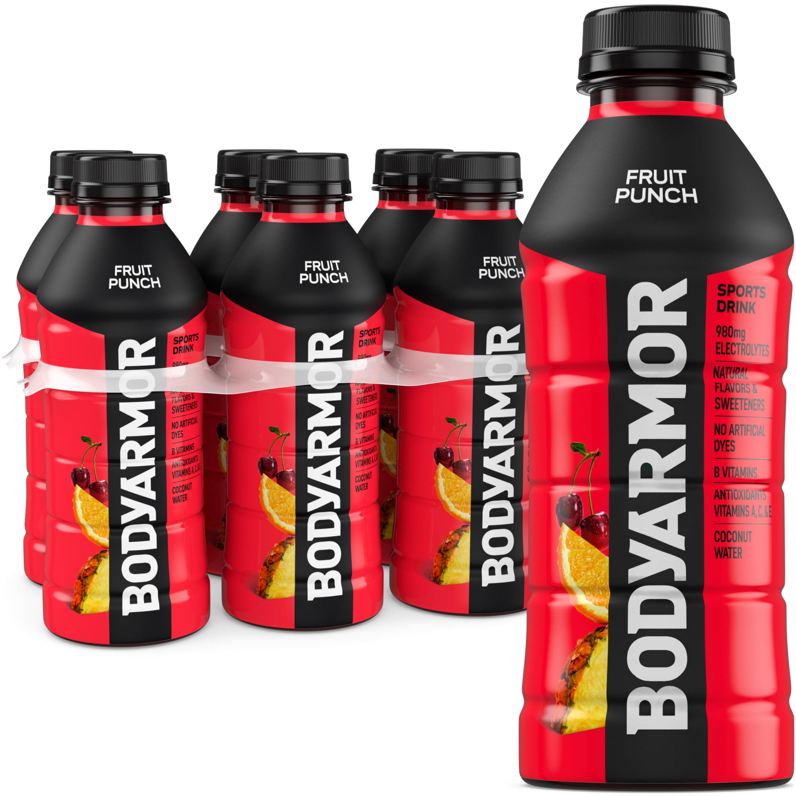 BODYARMOR Sports Drink Sports Beverage, Fruit Punch, Natural Flavors With Vitamins, Potassium-Packed Electrolytes, Perfect For Athletes, 20 Fl Oz (Pack of 6)