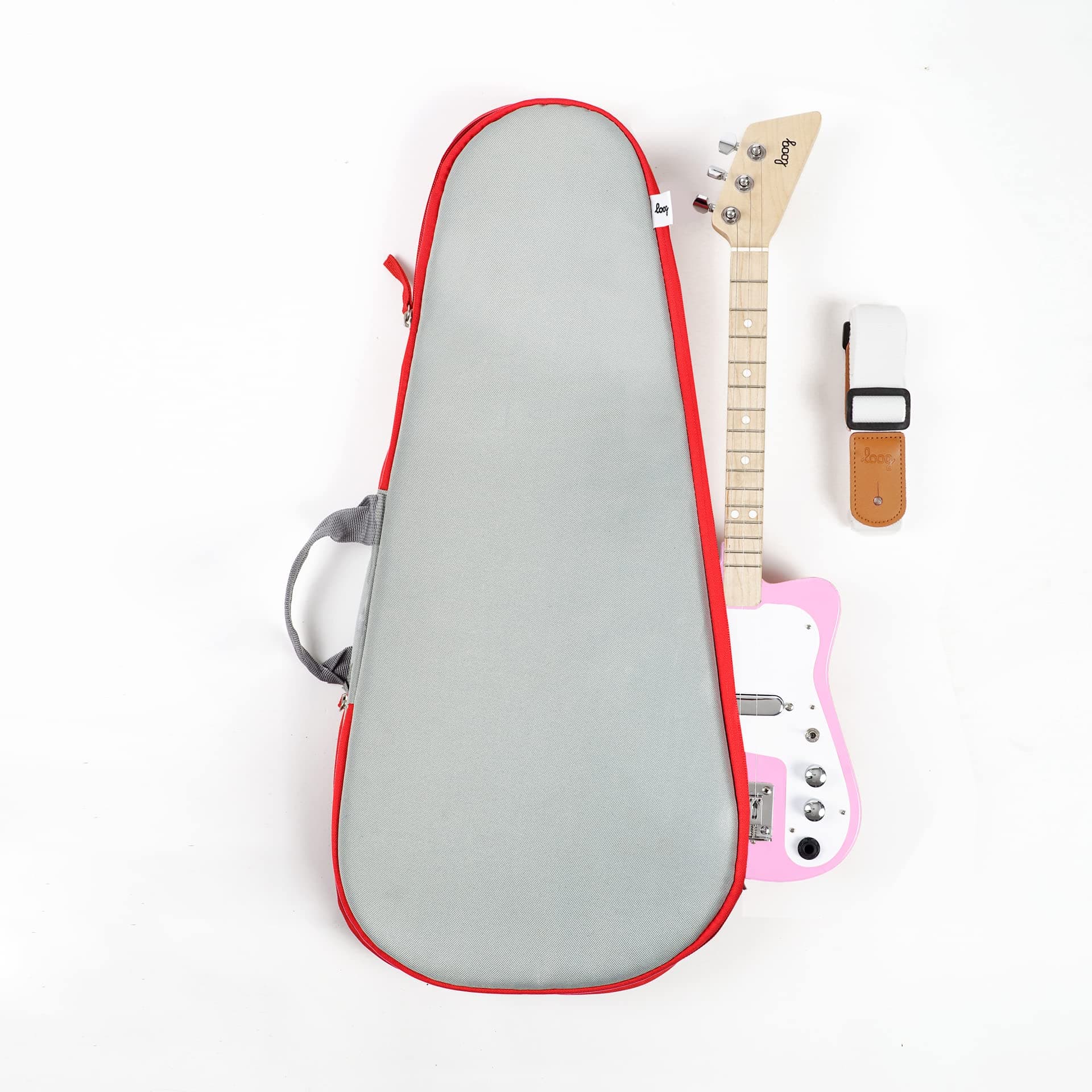 Loog Mini Electric Bundle: includes Strap, Gig bag, chord flash cards and free video lessons for ages 3+