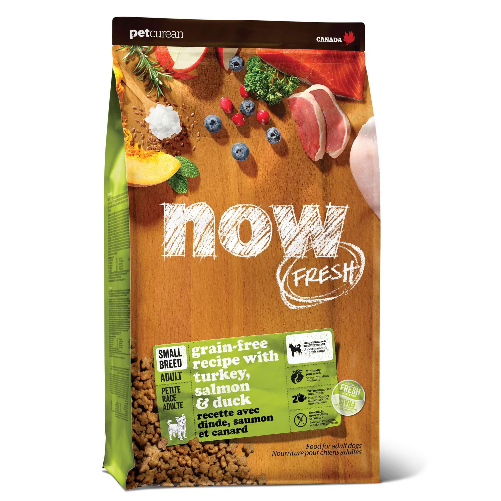 Grain-Free Small Breed Dry Dog Food with Turkey, Salmon & Duck, Healthy Kibble Made with Real Poultry & Fish, Chicken-Free Recipe, with Pumpkin & Probiotics for Good Digestion, 6 lb Bag