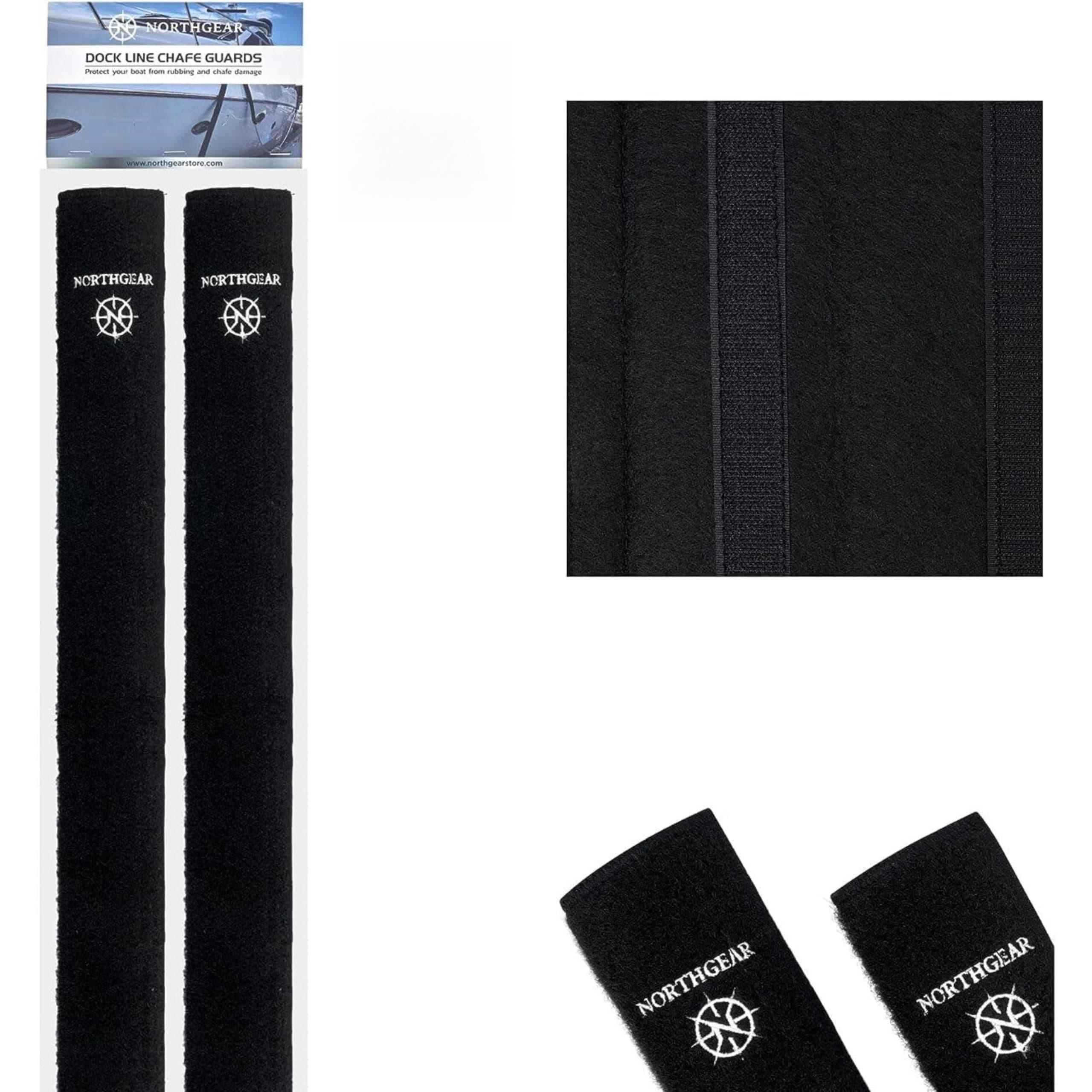 Dock Line Chafe Guards,Size 24" and 47" Inche Length (2 Pack) - Ultra-Strong Removable Chafing Guard, UV Resistant, Eliminates Boat Line Squeaking and Protects Your Boat Finish