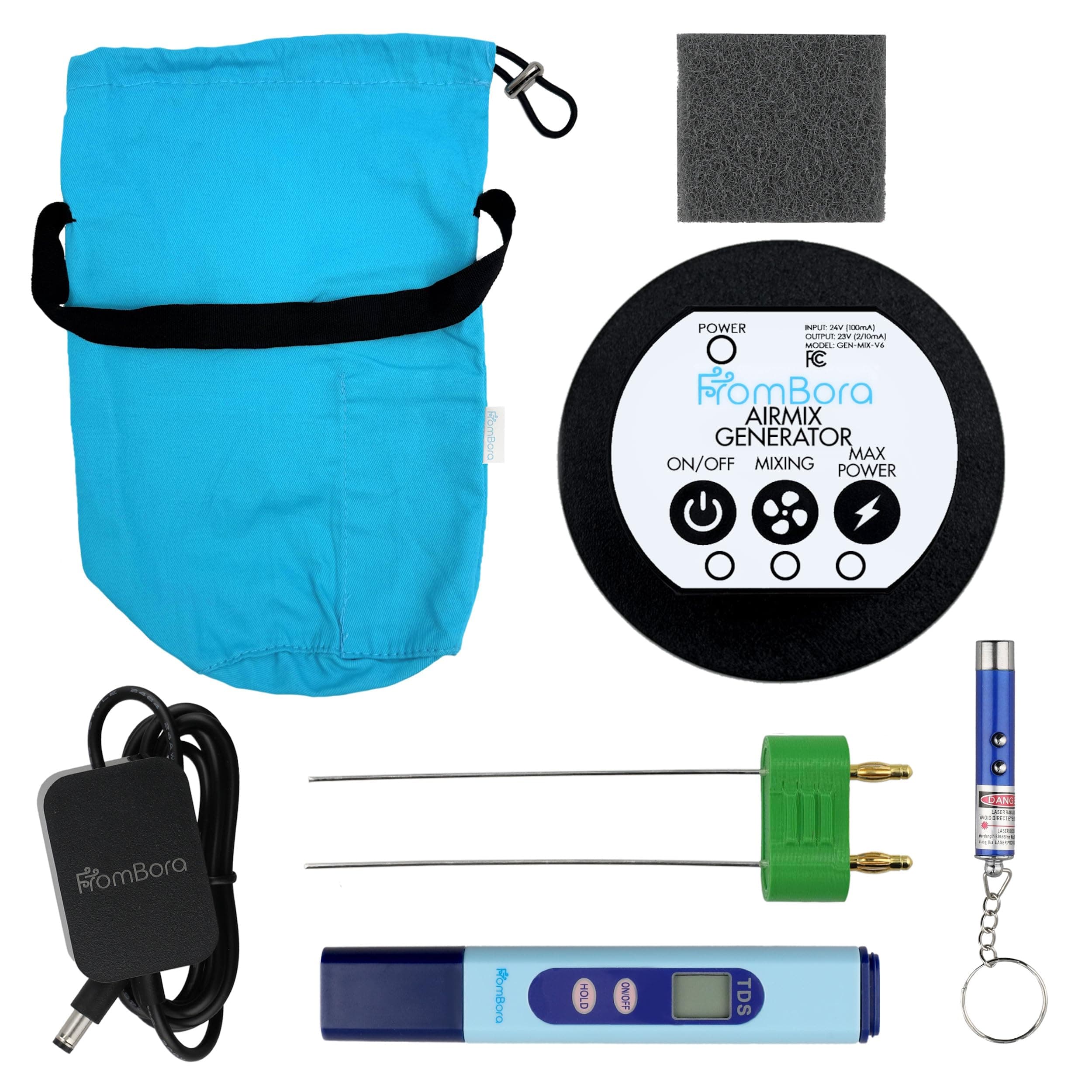 AirMix Colloidal Silver Generator Kit with Auto-Stirring – 99.99% Pure Silver Rods – TDS Meter & Travel Bag – Constant Current Machine for True Nano Particles at Home & Boost Mode