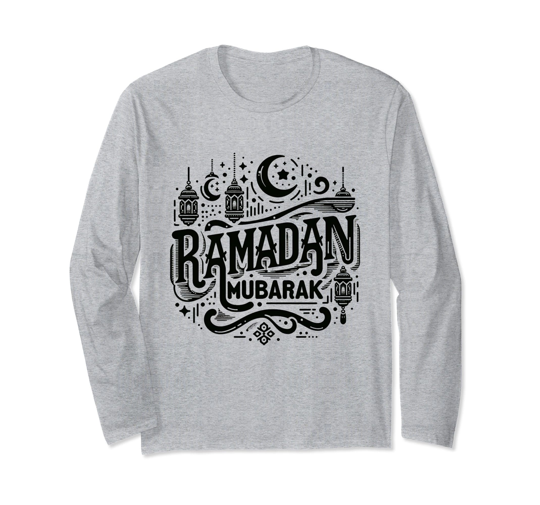 Ramadan Mubarak Decoration Islamic Hadith Dua New Muslim Long Sleeve T-Shirt