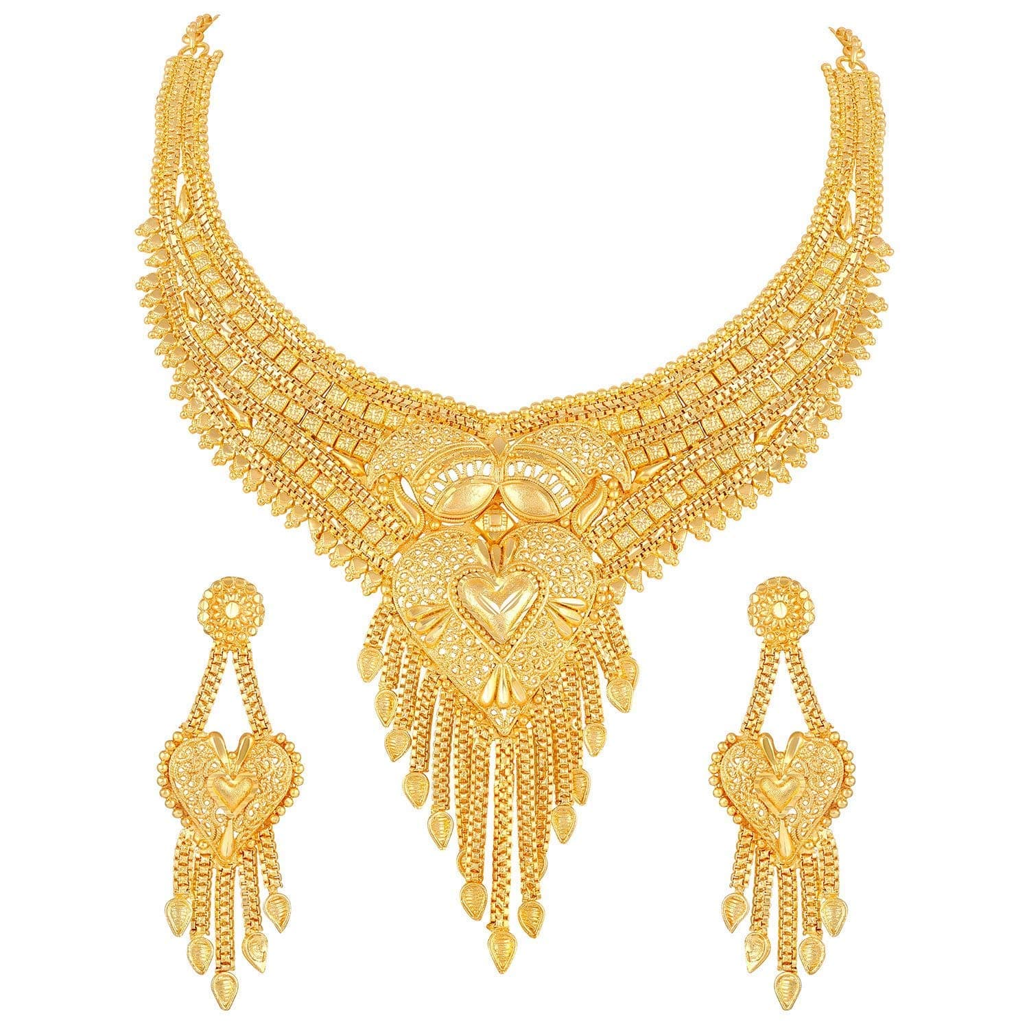 ASMITTA Traditional One Gram High Gold Plated Choker Jwelry/Jewellery Necklace Set for Women