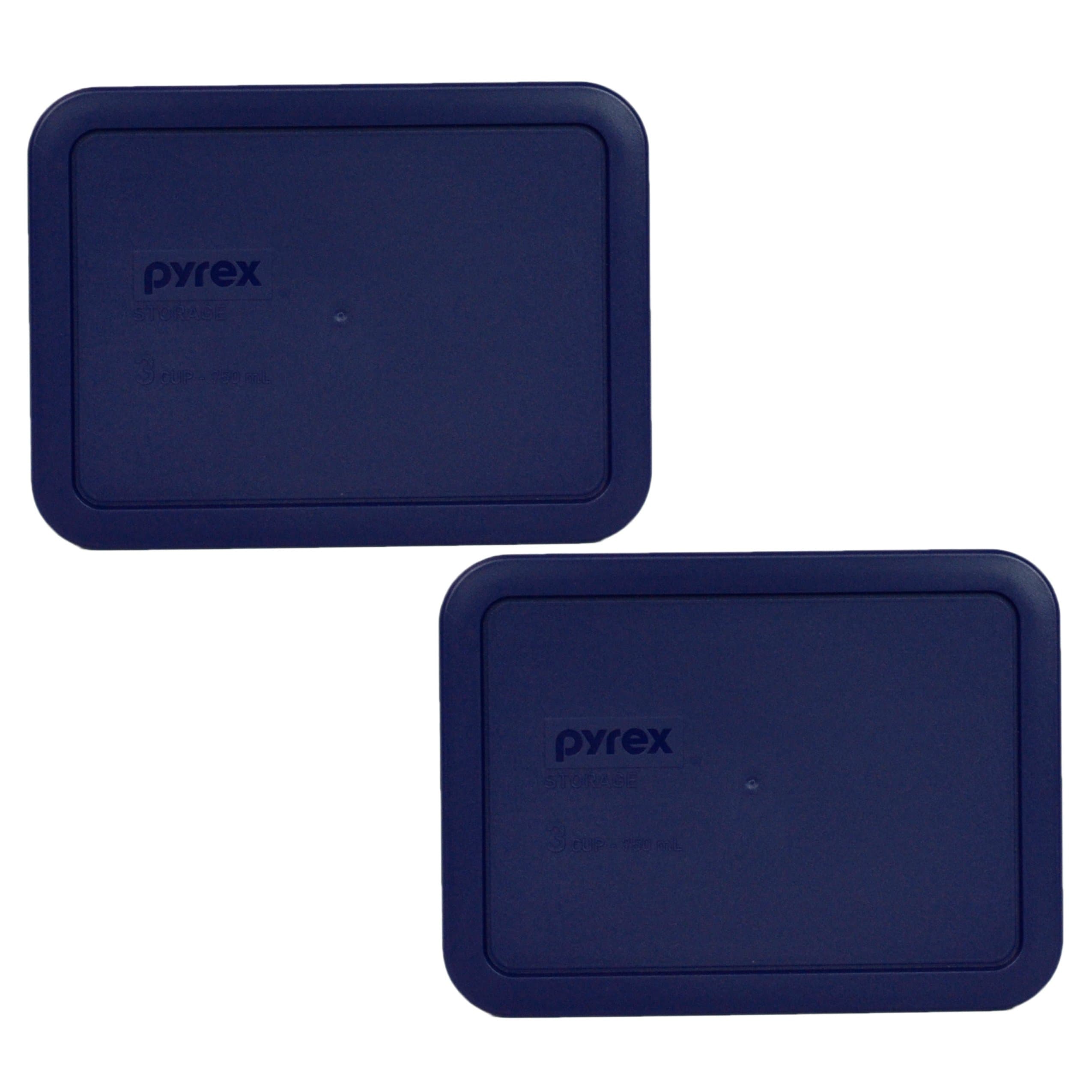 7210-PC 3 Cup Dark Blue Rectangle Plastic Food Storage Lid (2, Dark Blue)