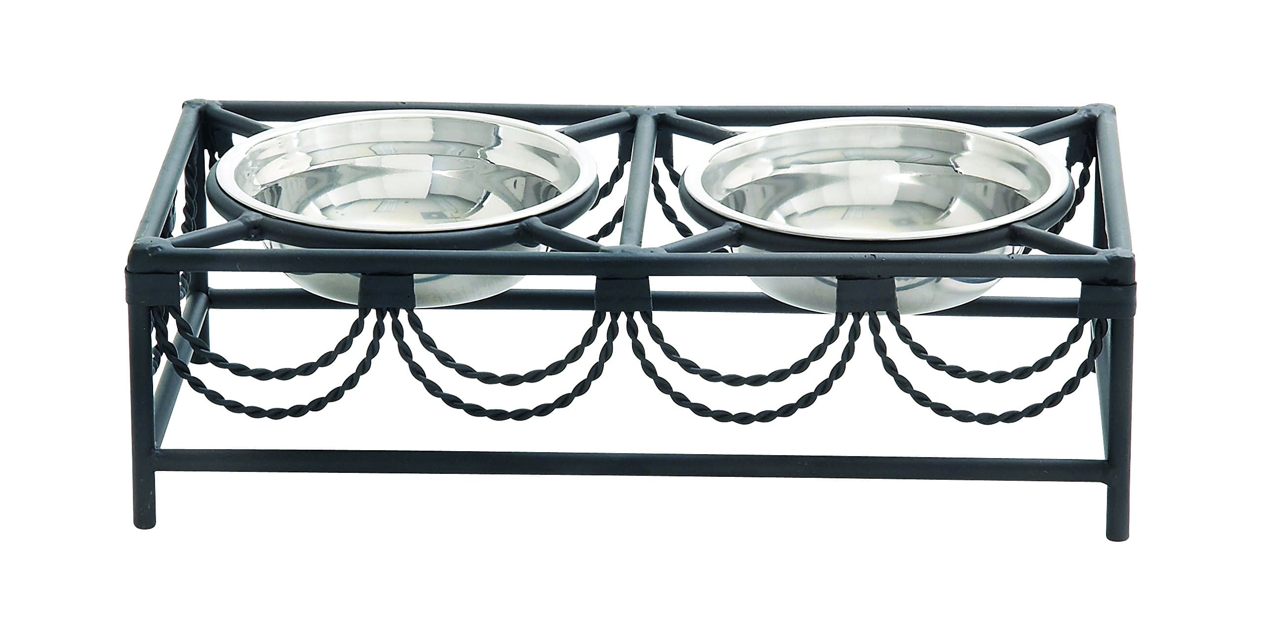 Benzara 96948 Sophisticated and Stylish Metal and Steel Pet Feeder