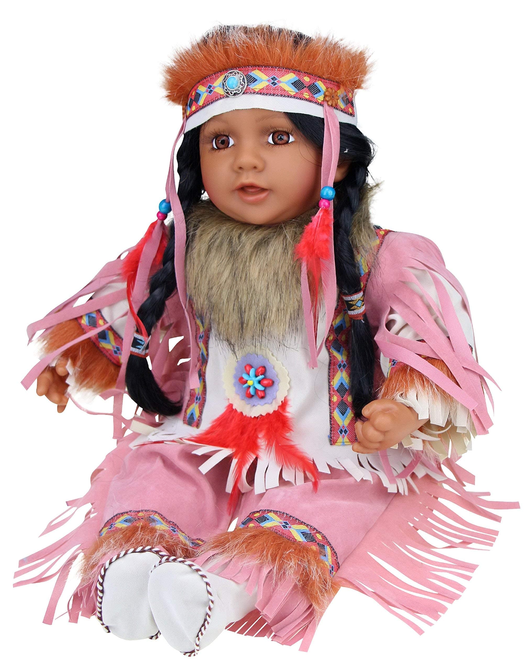 22" Collectible Native American (Indian) Vinyl Doll - Himani - VM221077