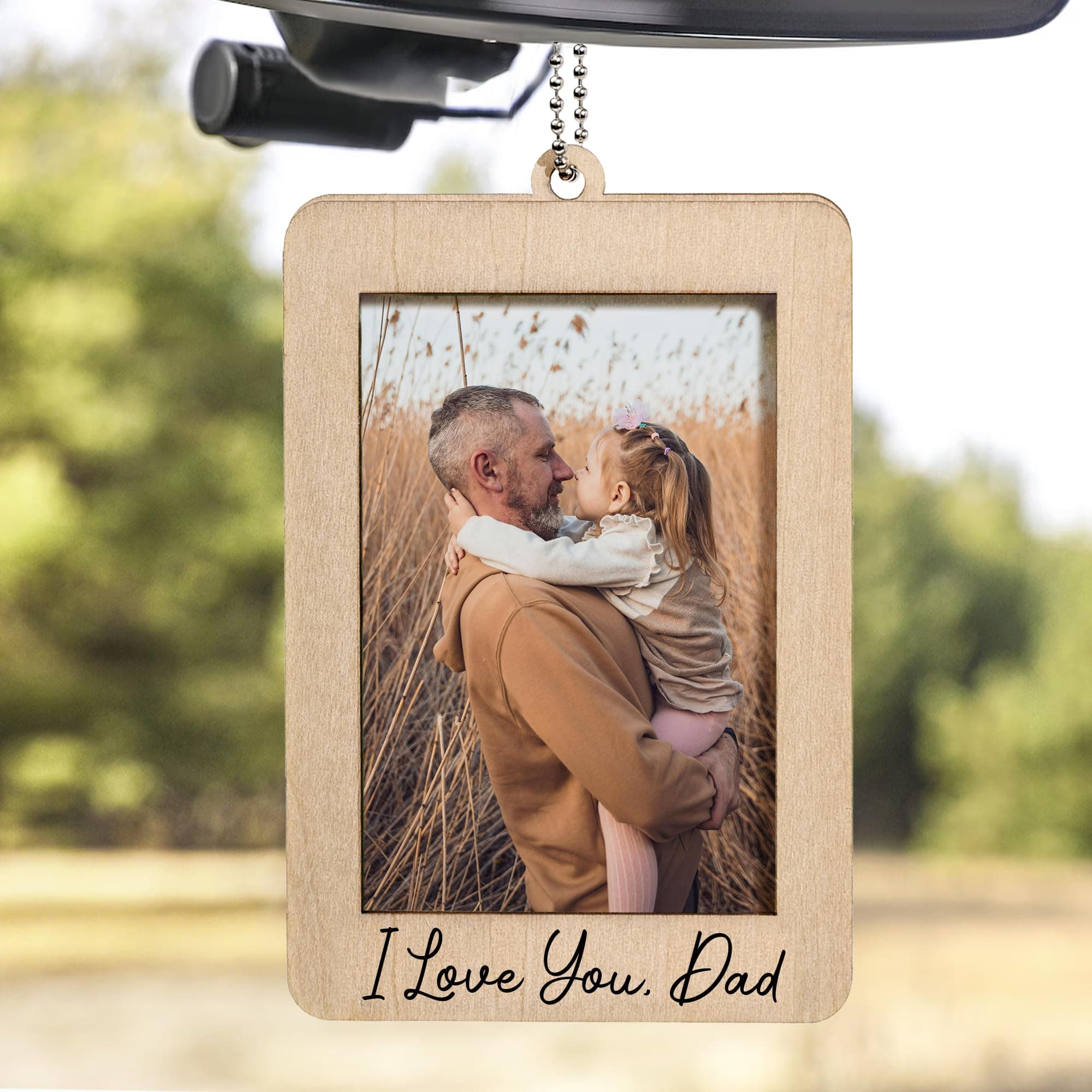 Car Hanging Picture Frame for Dad, Christmas Gifts For Dad, Car Picture Holder, Car Decor Hanging Photo Frame, Rear View Mirror Accessories For Car Decorations, Car Mirror Decor Hanging Ornament