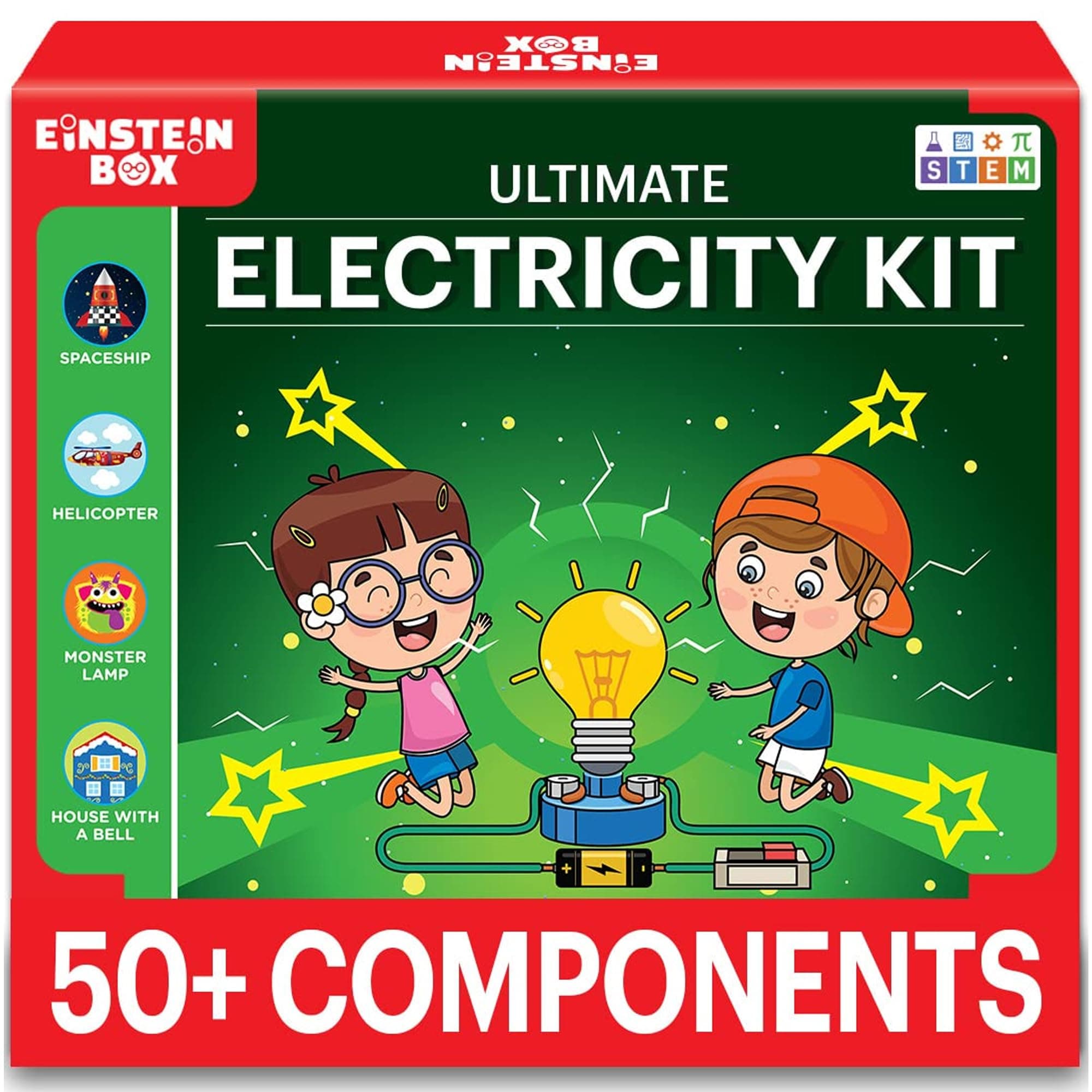 Einstein Box Ultimate Electricity & Science Kit | Science Project Kit | Electric Project Kit | Electronic Circuits | Electric Circuit Kit | Toys for Kids Ages 8-15 Years | Science Experiment Kit