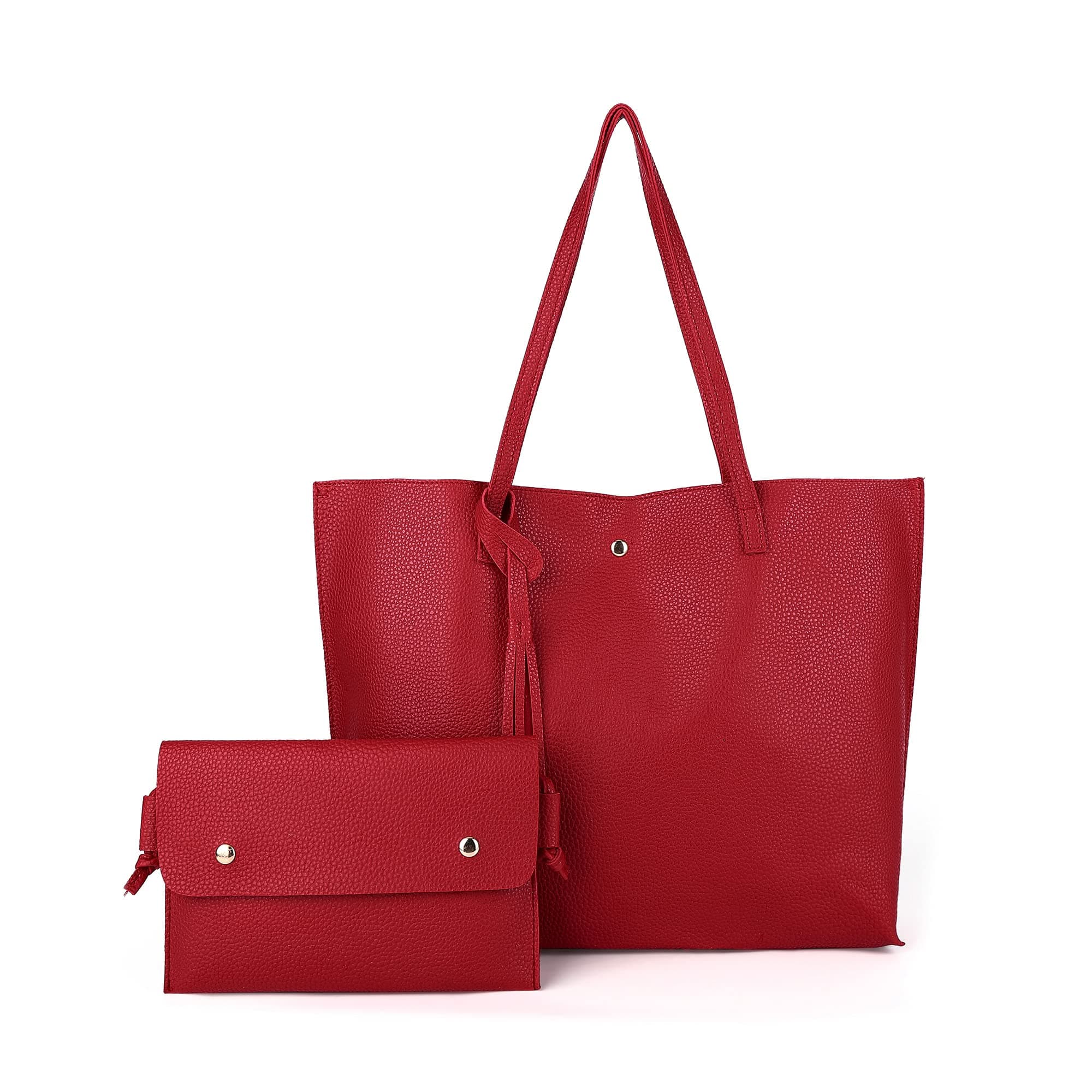 K.EYRE Women's Faux PU Leather Tote Shoulder Purses Bag for women, Big Capacity Tassel Handbag