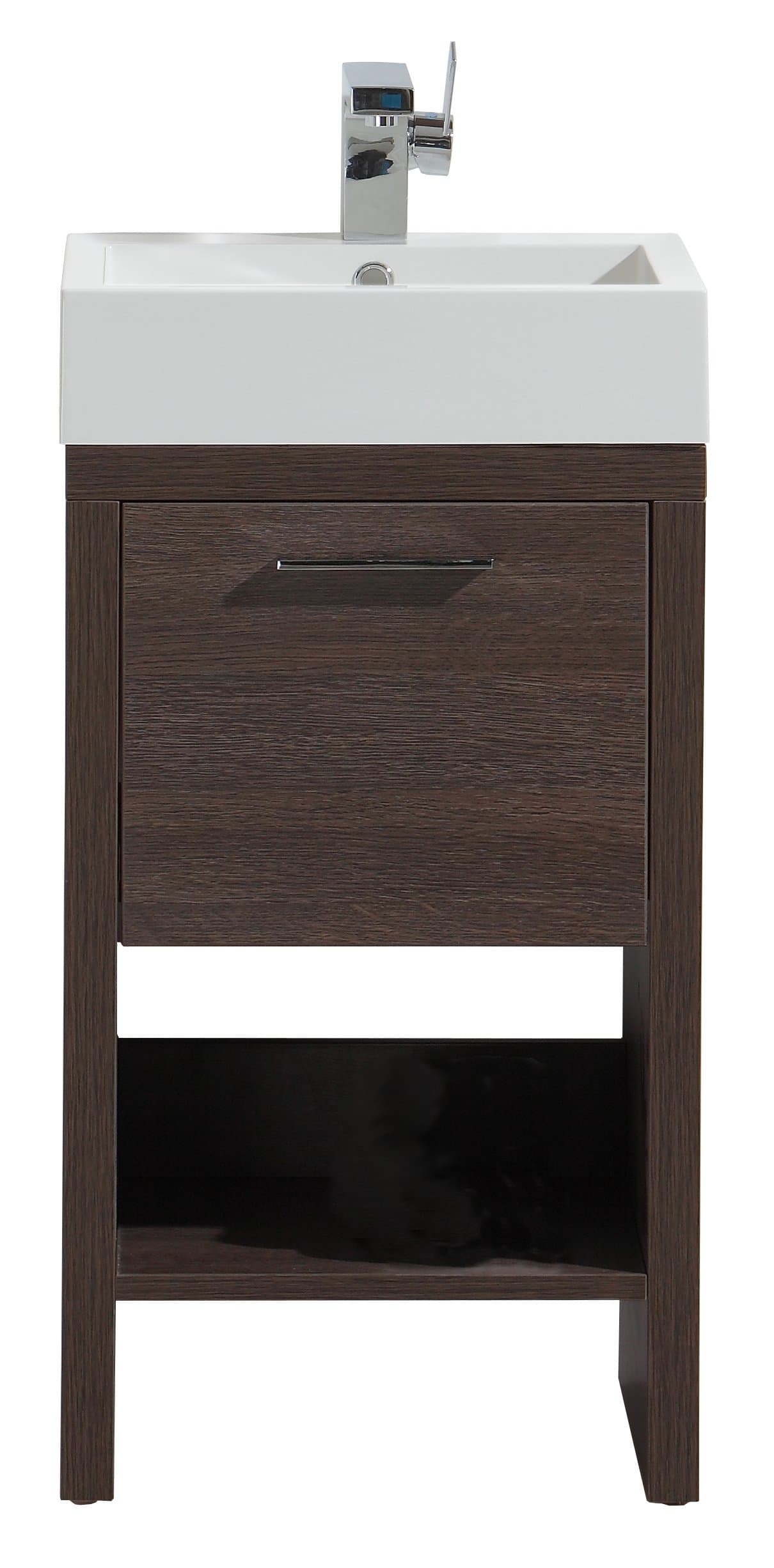 Luxo Marbre RELAX V45 A Relax Vanity with Synthetic Marble Sink, Alamo Oak