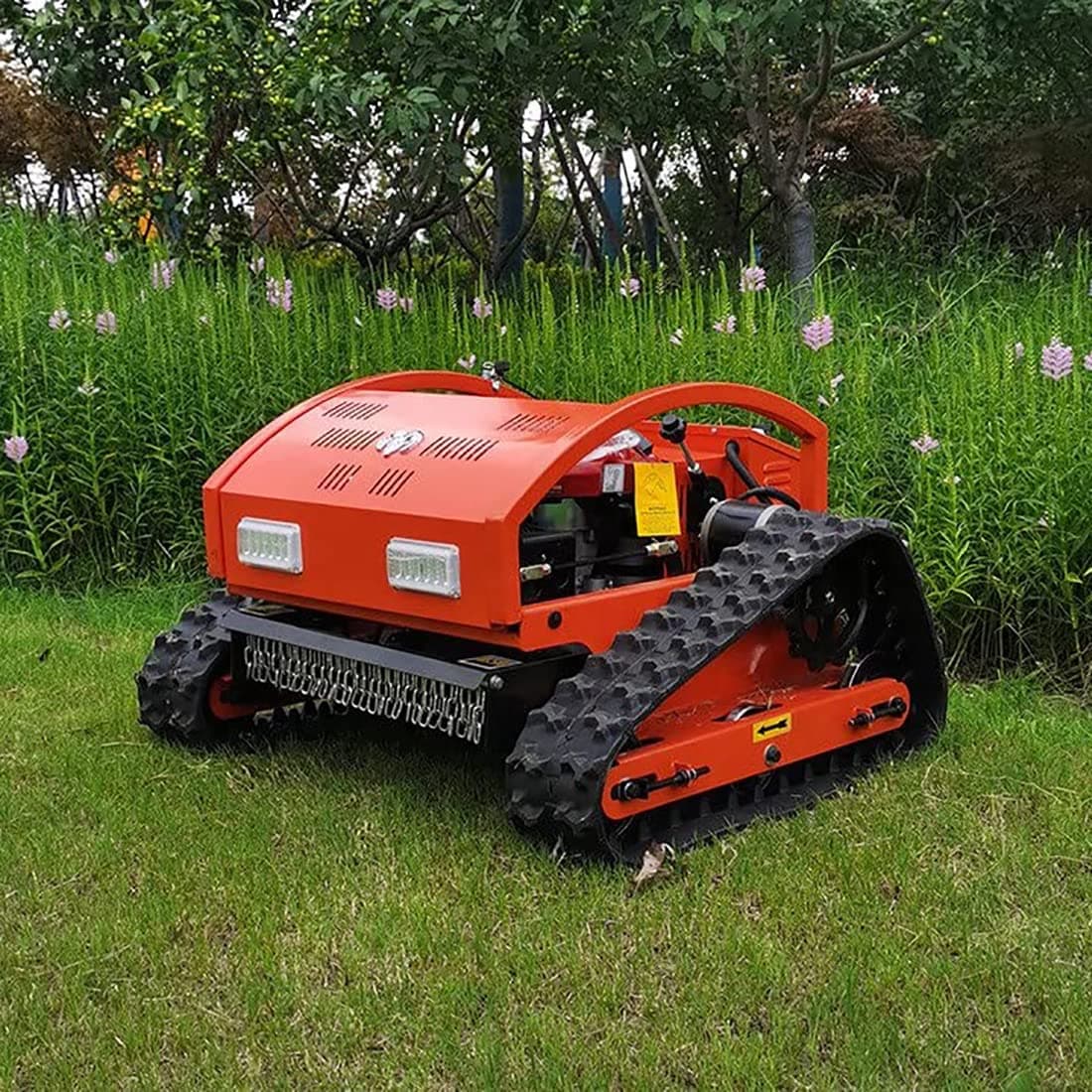 Robot Lawn Mower,Power Four sroke Hybrid Gas-Electric Robotic Lawnmower with Remote Control, 7.5/HP Mower Climbs up to 30° Incline Lawn Care Equipment for Farm, Home Garden