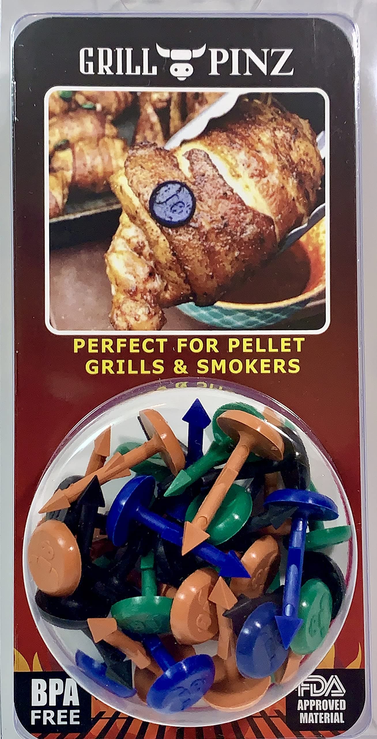 GRILL PINZ Essential Grilling Accessory - Attach and Combine Food While Cooking - Better Than Grill Skewers - 32 Pack