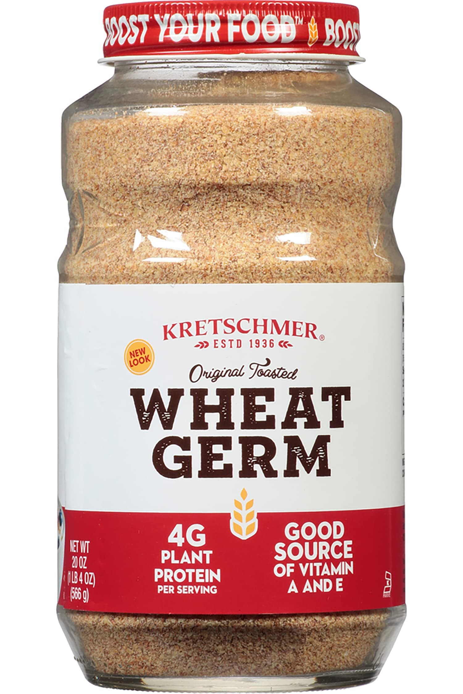 - Kretschmer Original Toasted Wheat Germ Boost Your Food with, 20 Ounce Glass Jar (Pack of 4)
