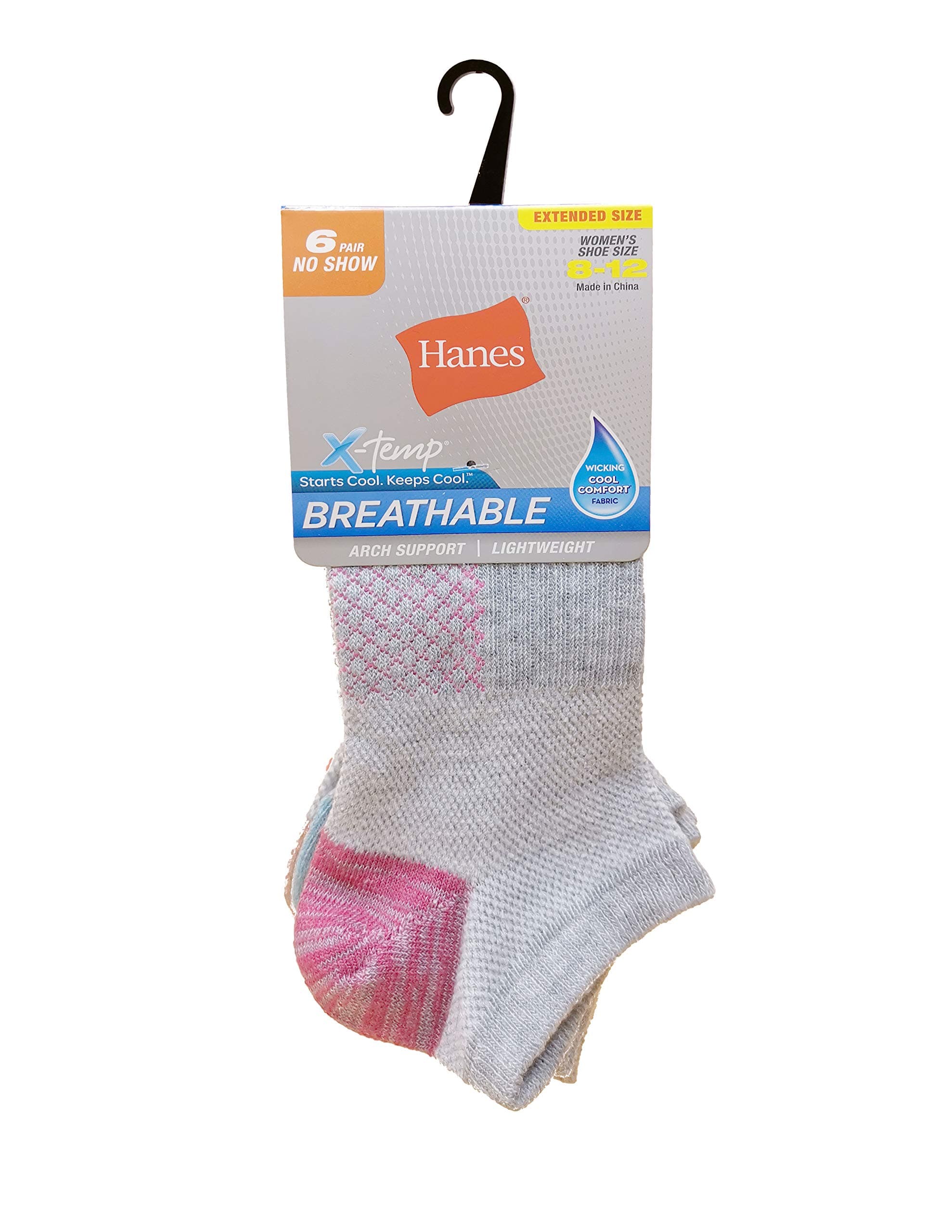 Hanes Women's Hanes Women's Lightweight Breathable No Show Socks 6 Pair Pack Lightweight Breathable No Show Socks 6 Pair Pack (pack of 6)