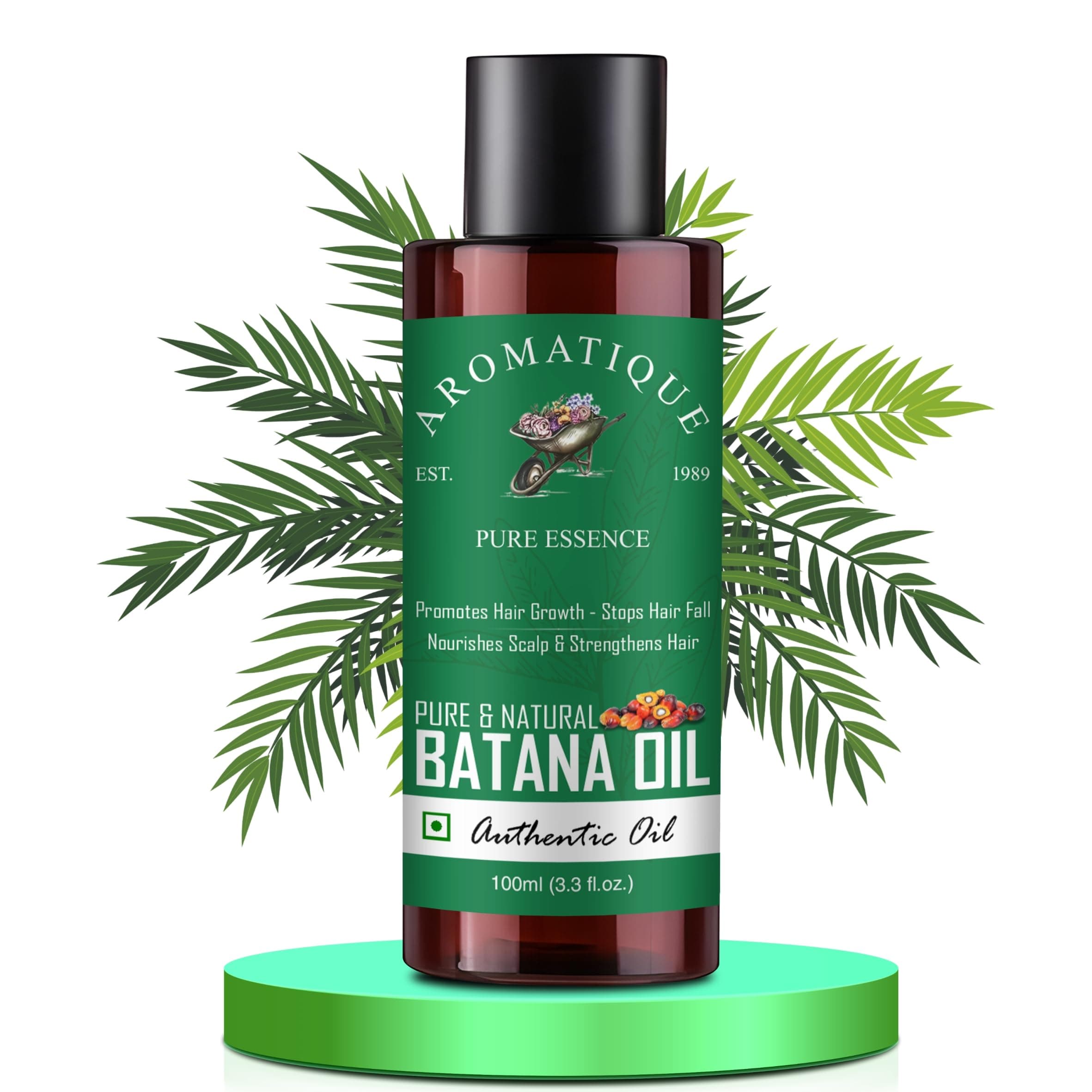 Aromatique Pure Batana Oil For Hair Growth,Skin Care.Cold Pressed Oil, Derived from the palm nut oil. (100 ML)
