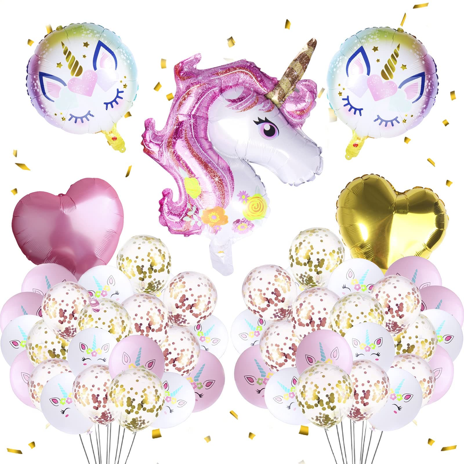 35Pcs Party Balloons for Unicorn Birthday balloons Confetti Balloons for Unicorn Theme Party Wedding Birthday Party Christmas Decorations